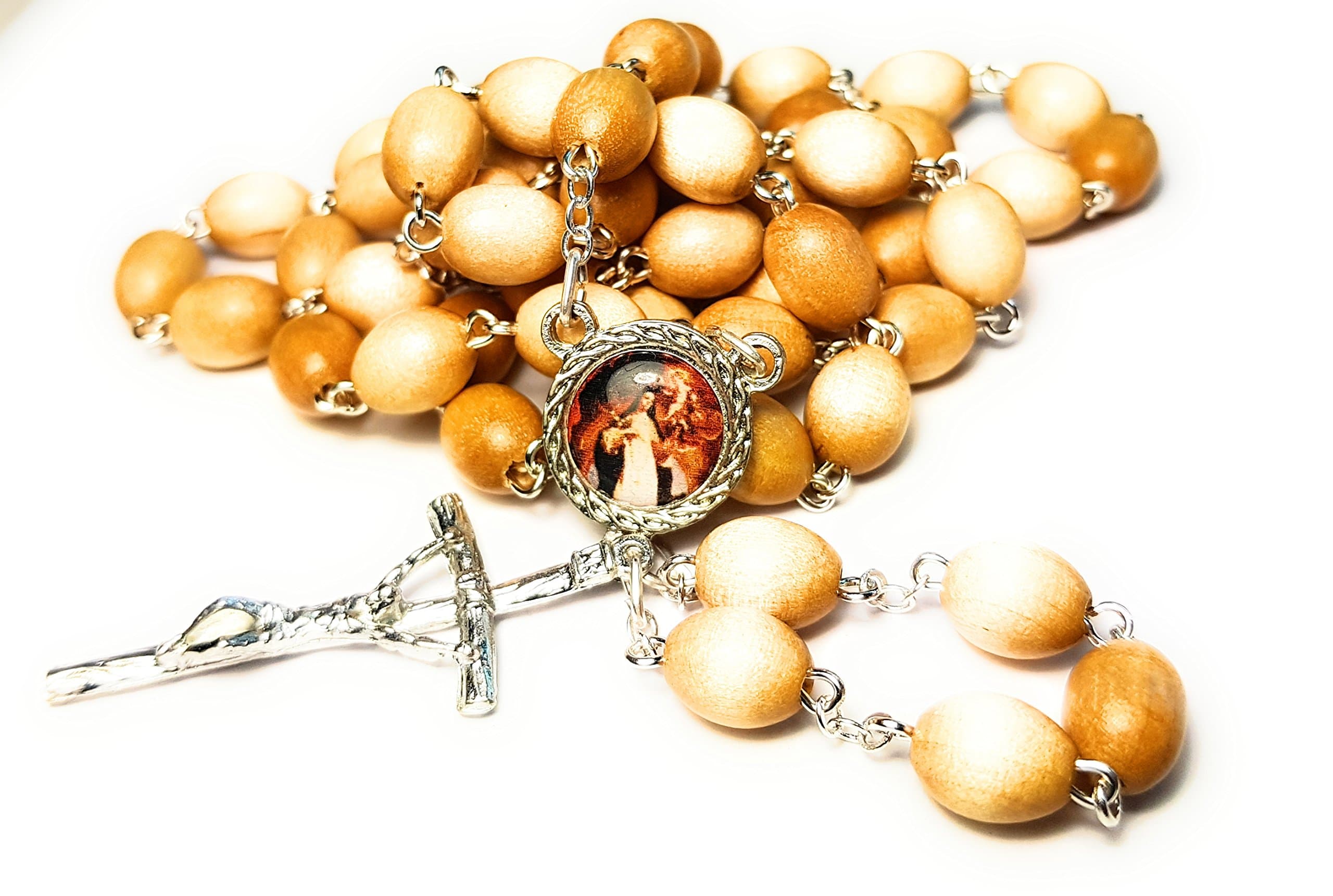 Relic Rosary 3rd Class of Saint Rose of Lima Patron of The Philippines, Peru, Lima and embroiderers; Gardeners; Florists; Latin America Santa Rosa de Lima Patron de Peru y Lima (Wooden)