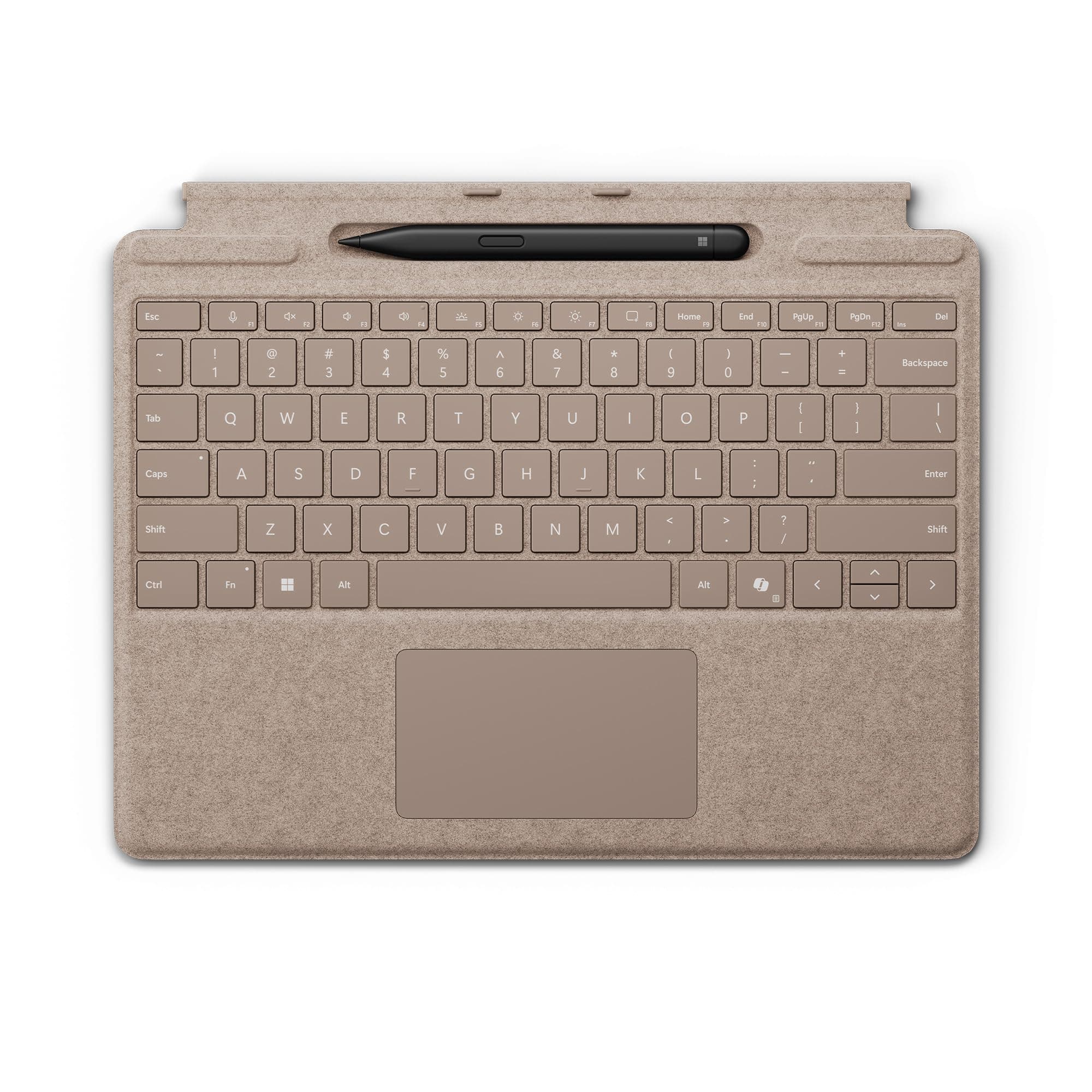 Surface Pro Keyboard for Surface Pro Copilot+ (11th Edition), Pro 9 and 8 with Pen Storage, Alcantara Material, Dune