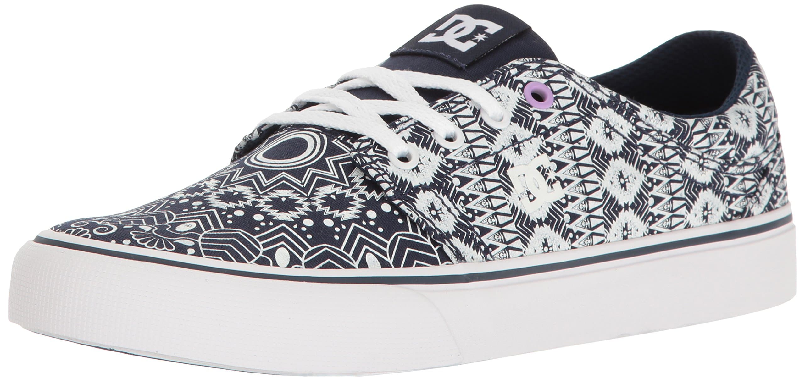 DC Women's Trase TX SE Skateboarding Shoe, Navy White, 10 B US