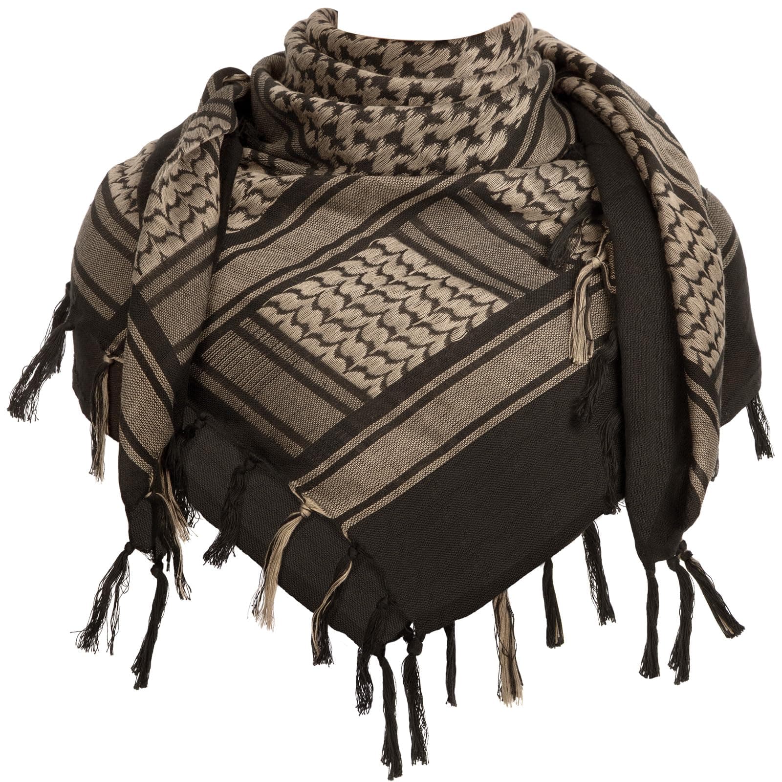 Aonal Military Shemagh Tactical Desert Scarf, 100% Cotton Keffiyeh Neck Head Scarf Wrap for Men Women