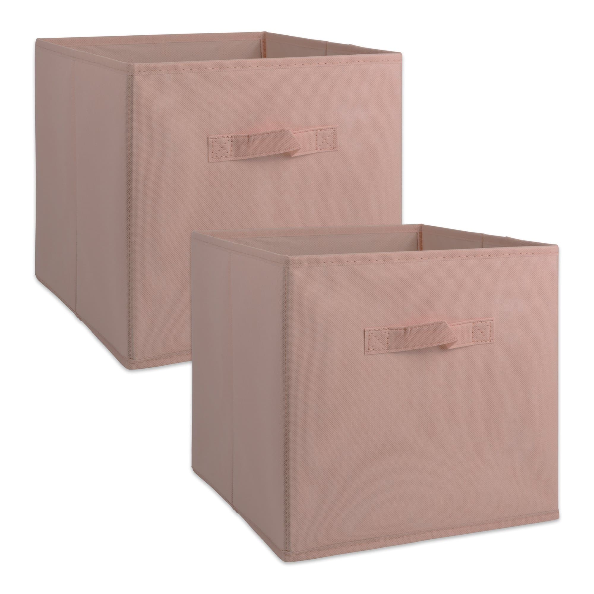 DIINon Woven Fabric Storage Bin Collection Collapsible Organizer Cube, Small Set, 11x11x11", Millennial Pink, 2 Count