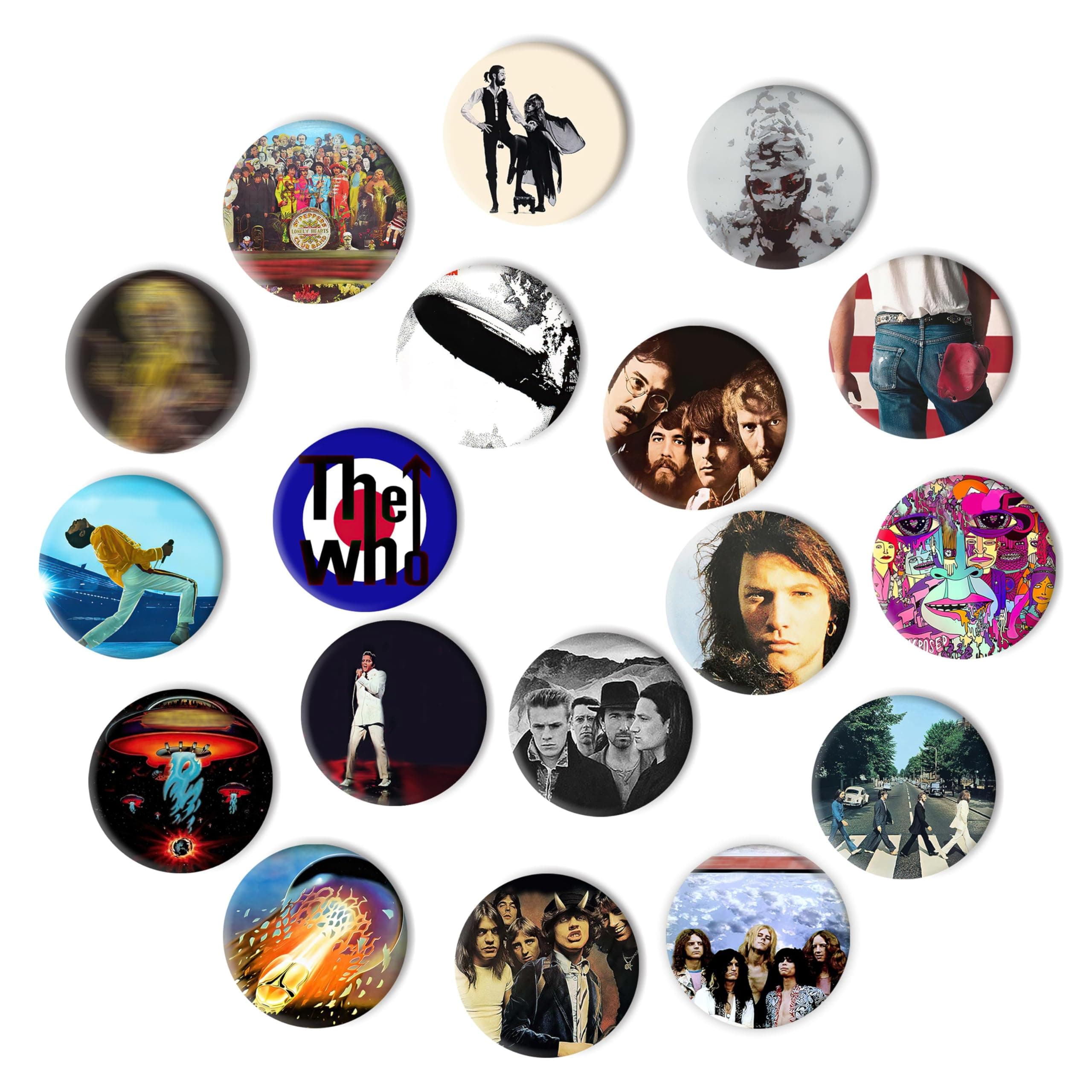 Babymiu Rock Punk Band Music Buttons Pin(18 Pack,1.5Inch) Punk Rock and Roll 80s Decoration Stocking Filler Gifts Merch Party Supplies Button for Accessories Art DIY Crafts Decor