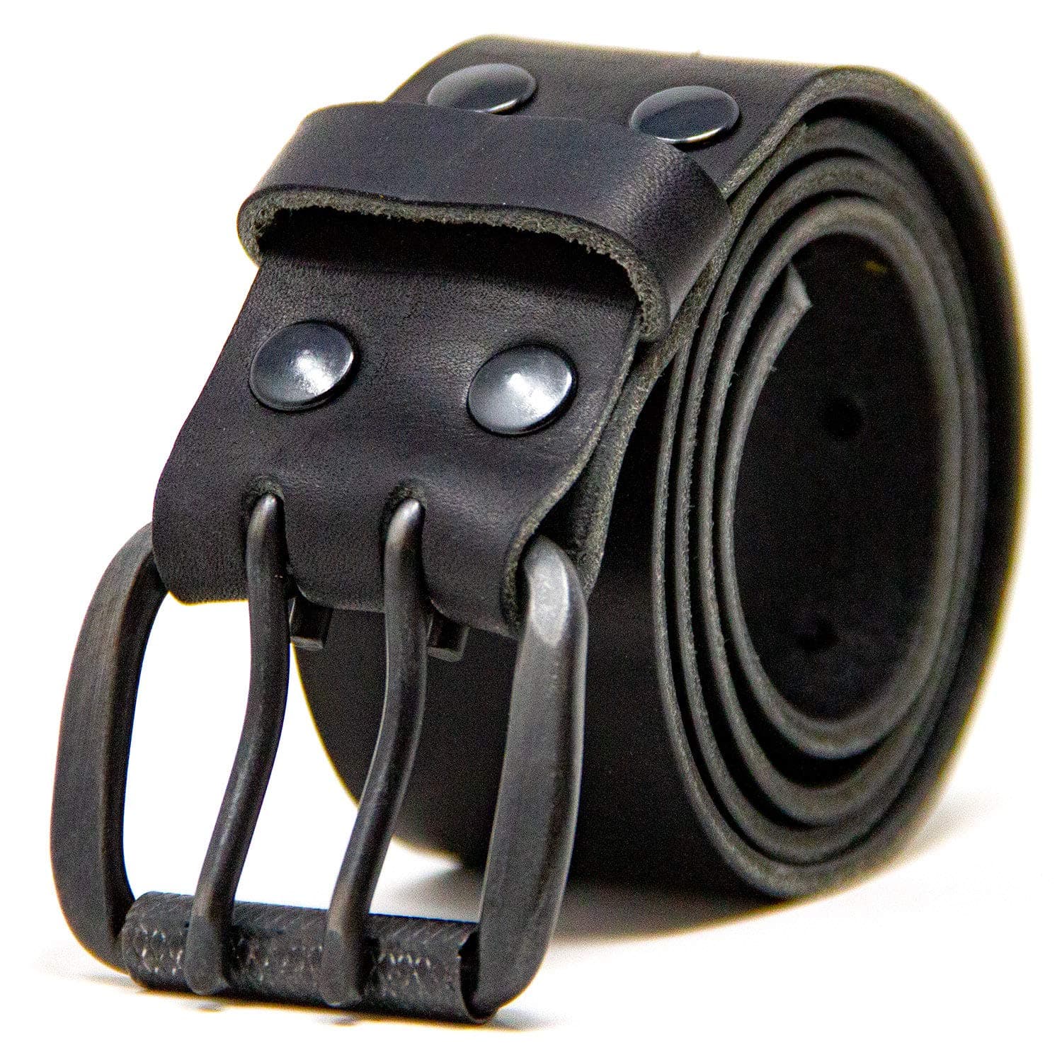 Logical Leather Men's Work Belt - Heavy Duty Genuine Full Grain Leather Double Prong Belts