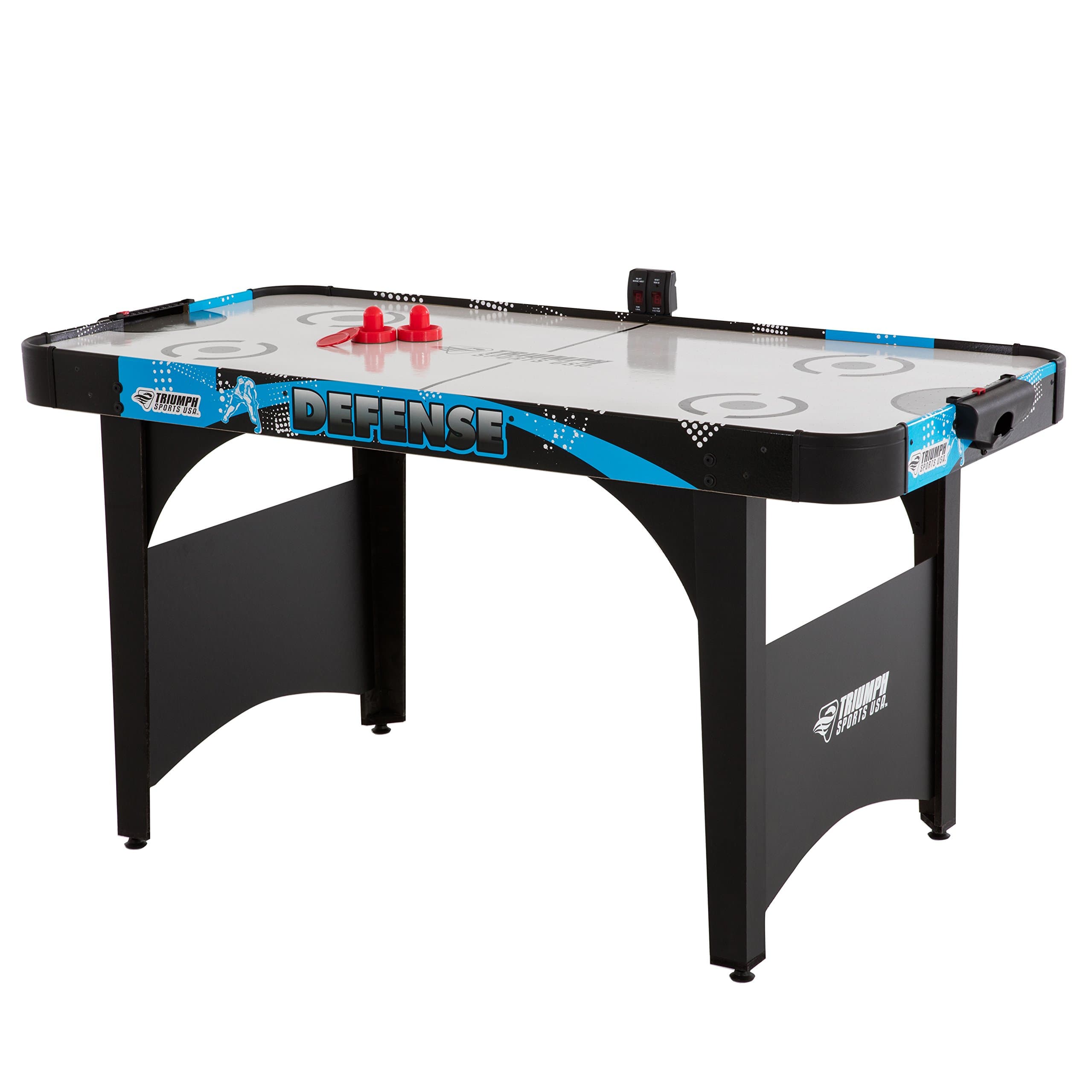 Triumph Defense 5' Air-Powered Hockey Table Includes 2 Strikers and 2 Red Pucks Perfect for Youth to Teenage Players