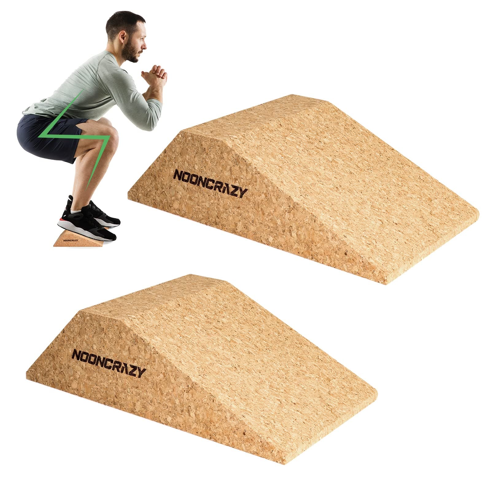 Squat Wedge Blocks (2PCS) for Heel Elevated Squat, Non-slip Deadlift Wedge for Weightlifting and Fitness, Calf Stretch Slant Board for Calf Raise and Keep Balance Pro Squat Ramp
