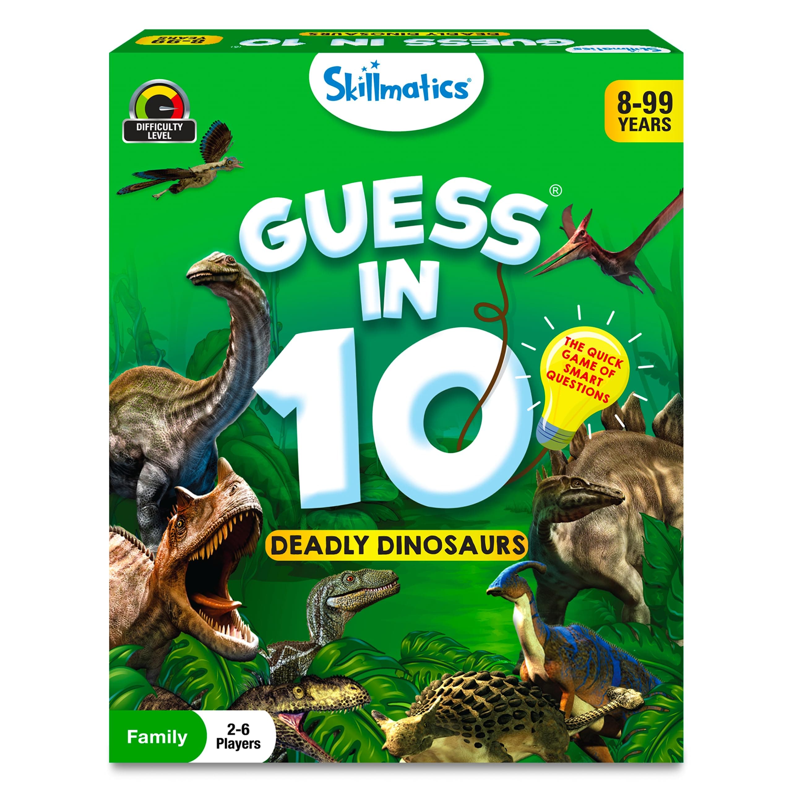 Skillmatics Guess in 10 Dinosaurs, Perfect for Boys, Girls, Kids, and Families Who Love Card Games, Toys, Travel Games, Gifts for Ages 8, 9, 10 & Up