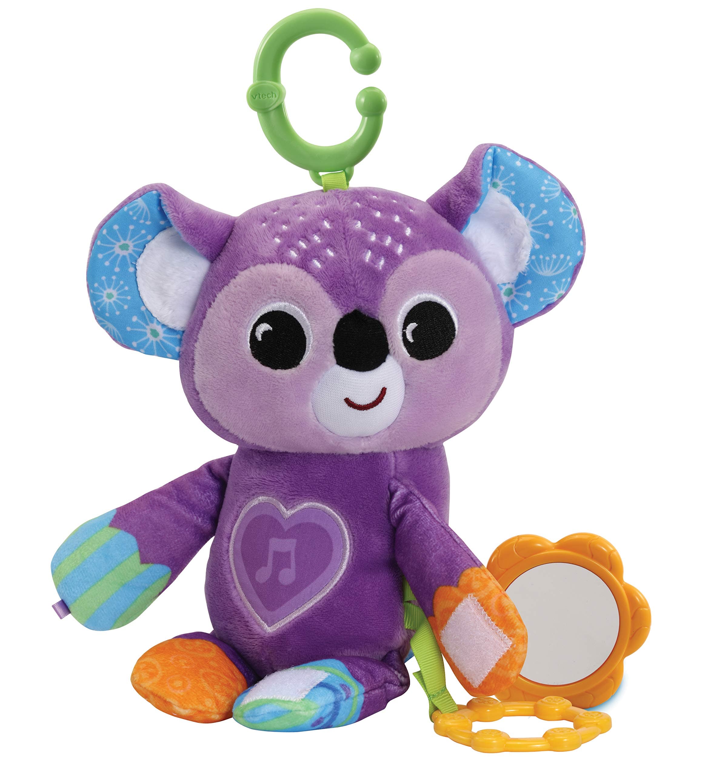 Baby Cuddle & Play Koala | Sensory Toy, Variety of Fabrics enhance Tactile Simulation | Light up Toy for Babies, Textured Hoop and Mirror | Purple