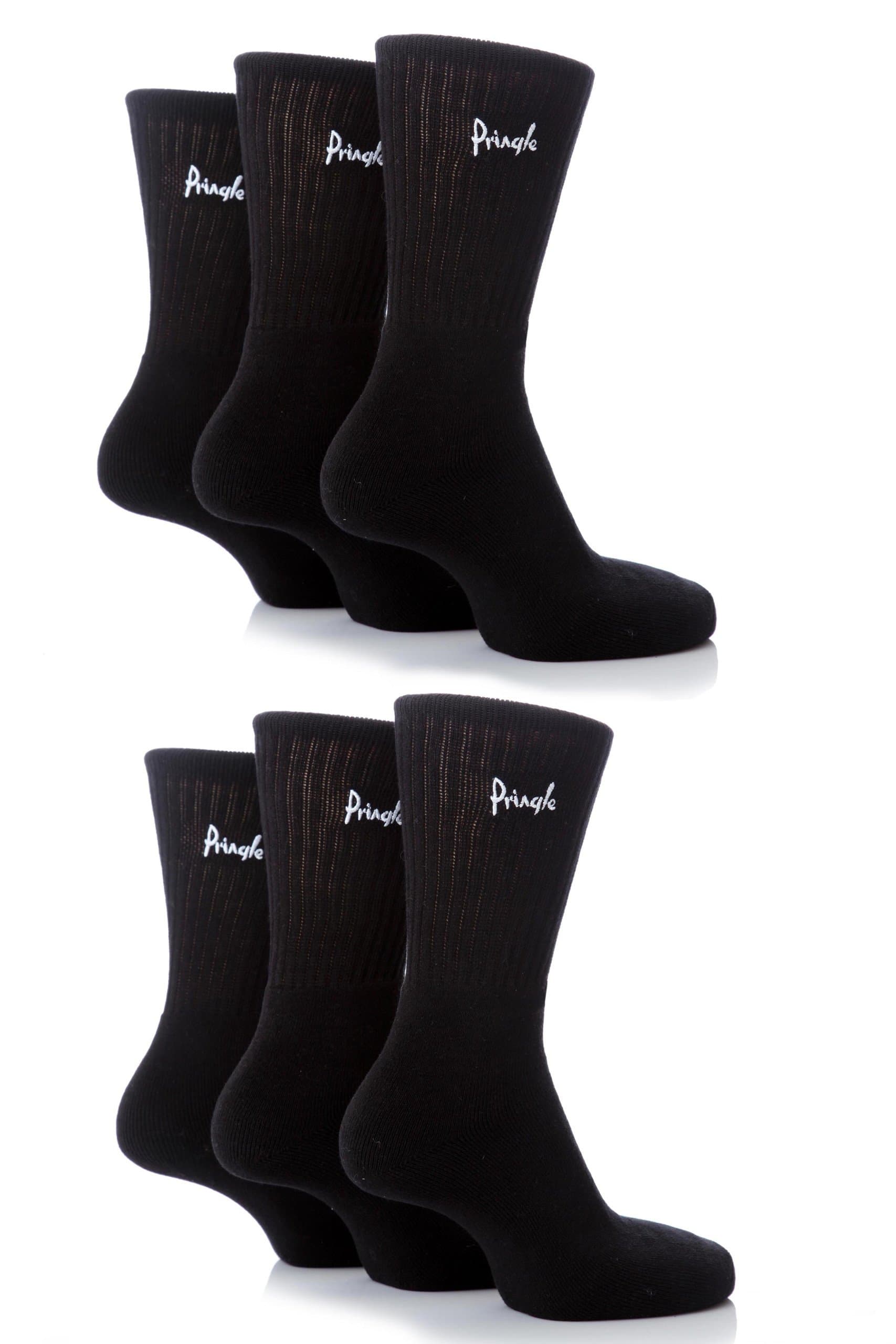 Pringle of Scotland Mens 6 Pair Full Cushion Sports Socks - Grey 7-11