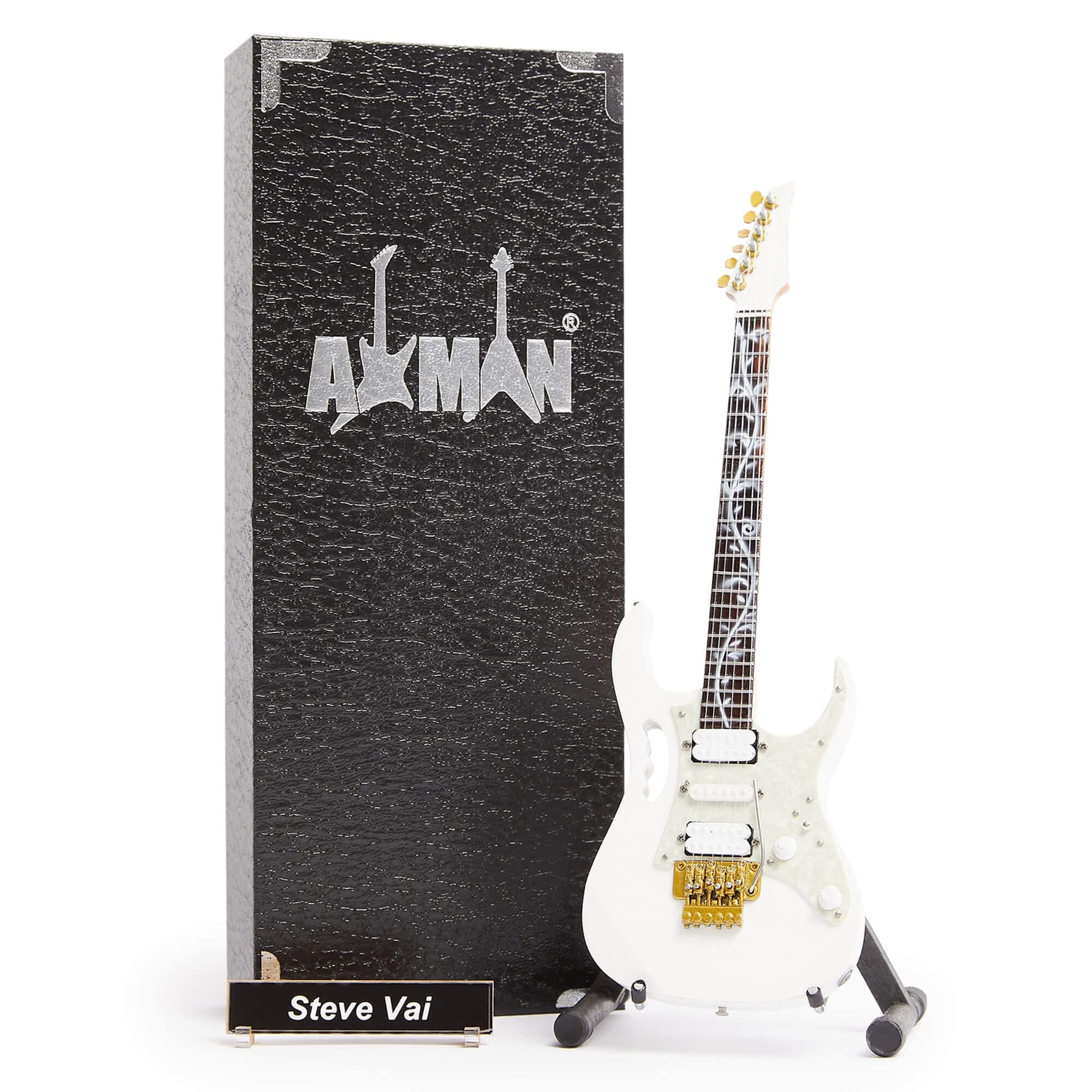 – Steve Vai: JEMV7 - Miniature Guitar Replica - Music Gifts - Handmade Ornamental 1/4 Scale - Includes a Display Box, Name Tag and Miniature Guitar Stand