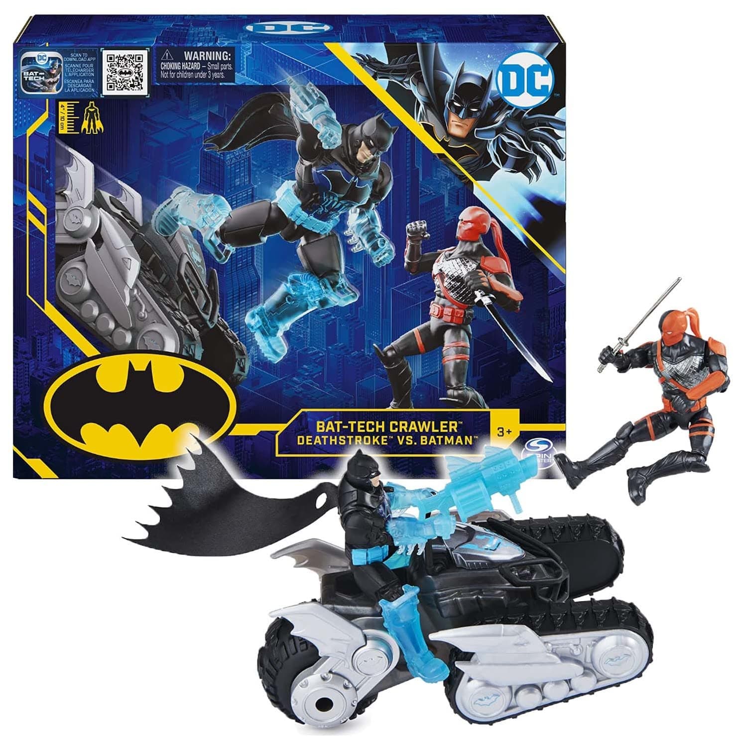 Batman Bat-Tech Crawler Vehicle, Amazon Exclusive Batman and Deathstroke 4-inch Action Figures and Accessories (Only Available On Amazon)
