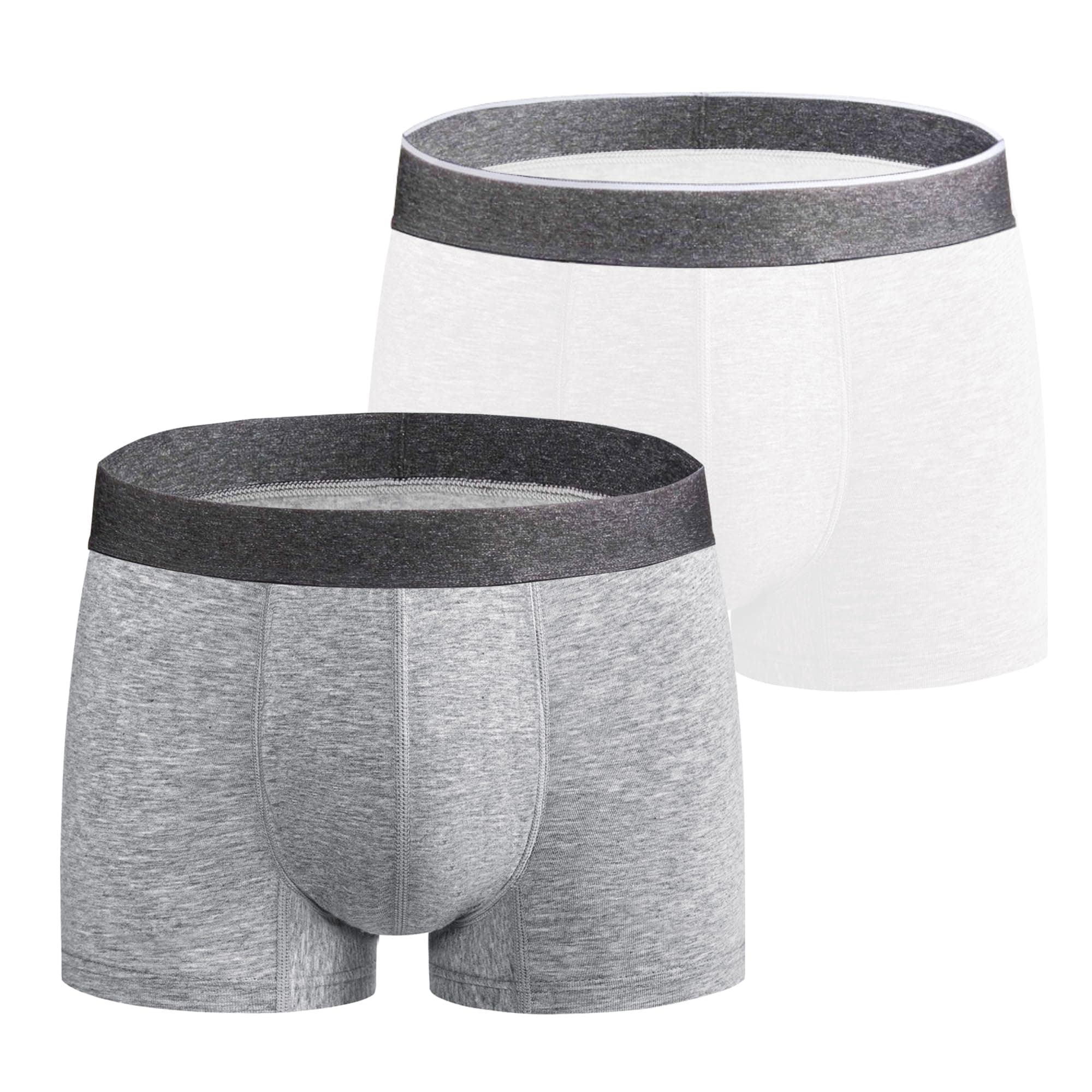 BATTEWA Incontinence Underwear for Men,Mens Cotton Washable Leakproof Boxers Breif, Bladder Leak Protection 50ML., Gray-white, Medium