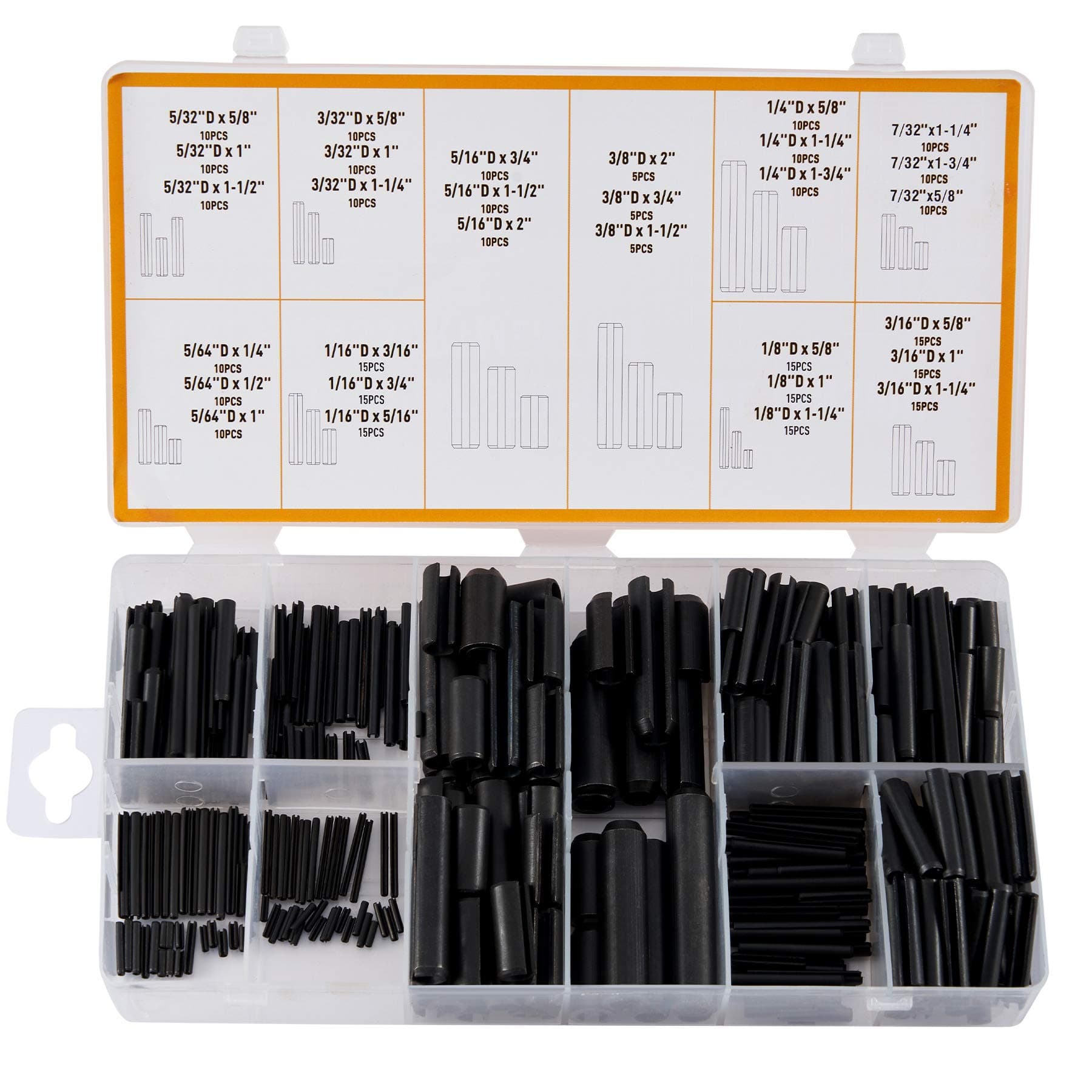ZELCAN 330pc SAE Roll Pin Set, Split Expansion Pin Assortment Kit for Home Improvement Automotive Repair & More, 5/32 3/32 5/16 3/8 1/4 7/32 5/64 1/16 1/8 3/16 Inch Slotted Spring Pins