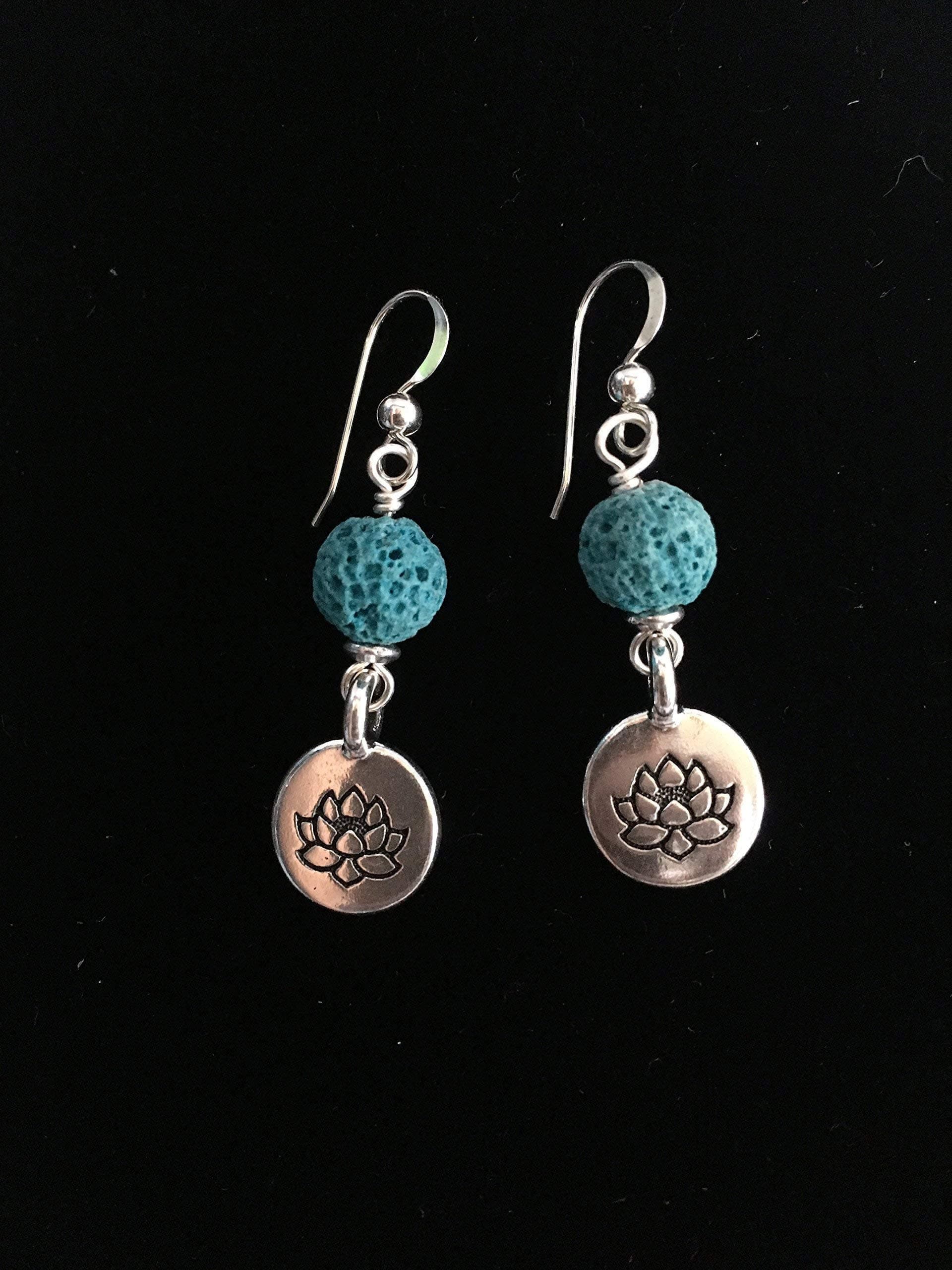 Lotus Charm Aromatherapy Dangle Earrings