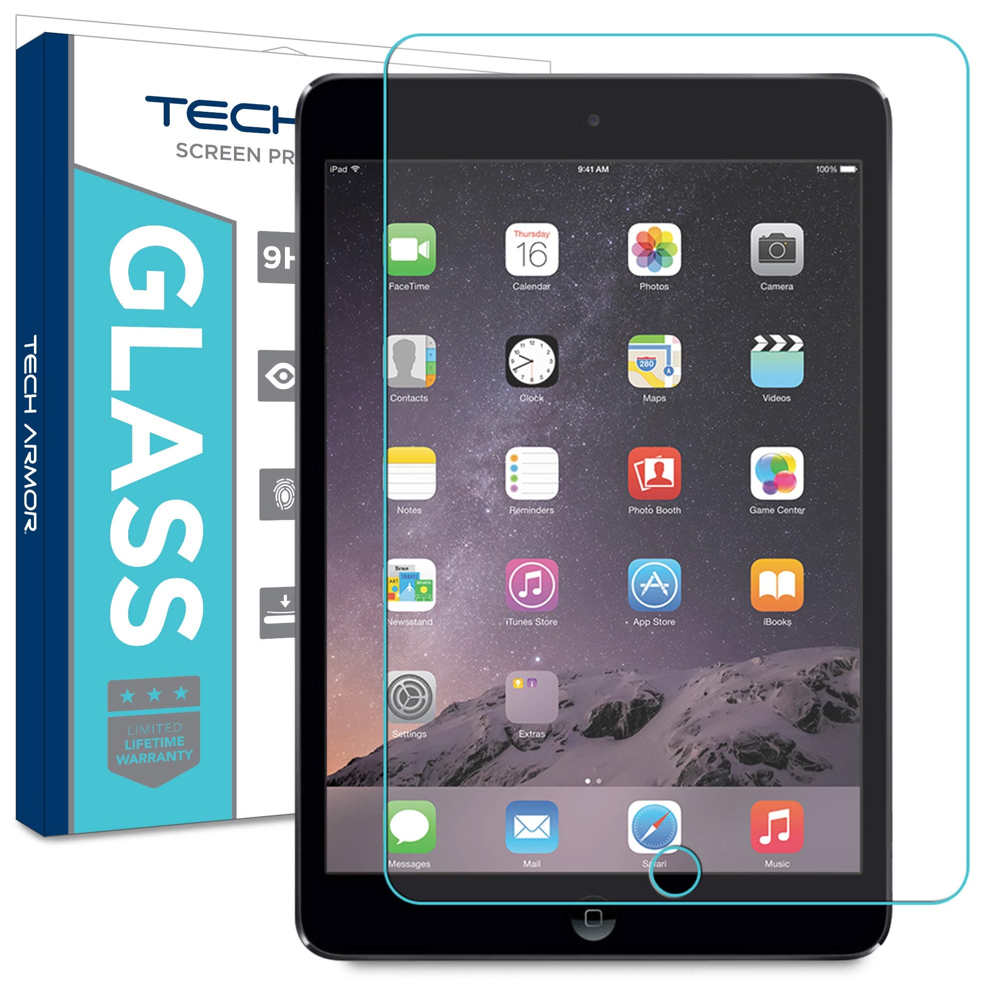 Tech Armor Ballistic Glass Screen Protector Designed for Apple iPad Air, Air 2 and iPad 9.7 Inch (2017) 1 Pack