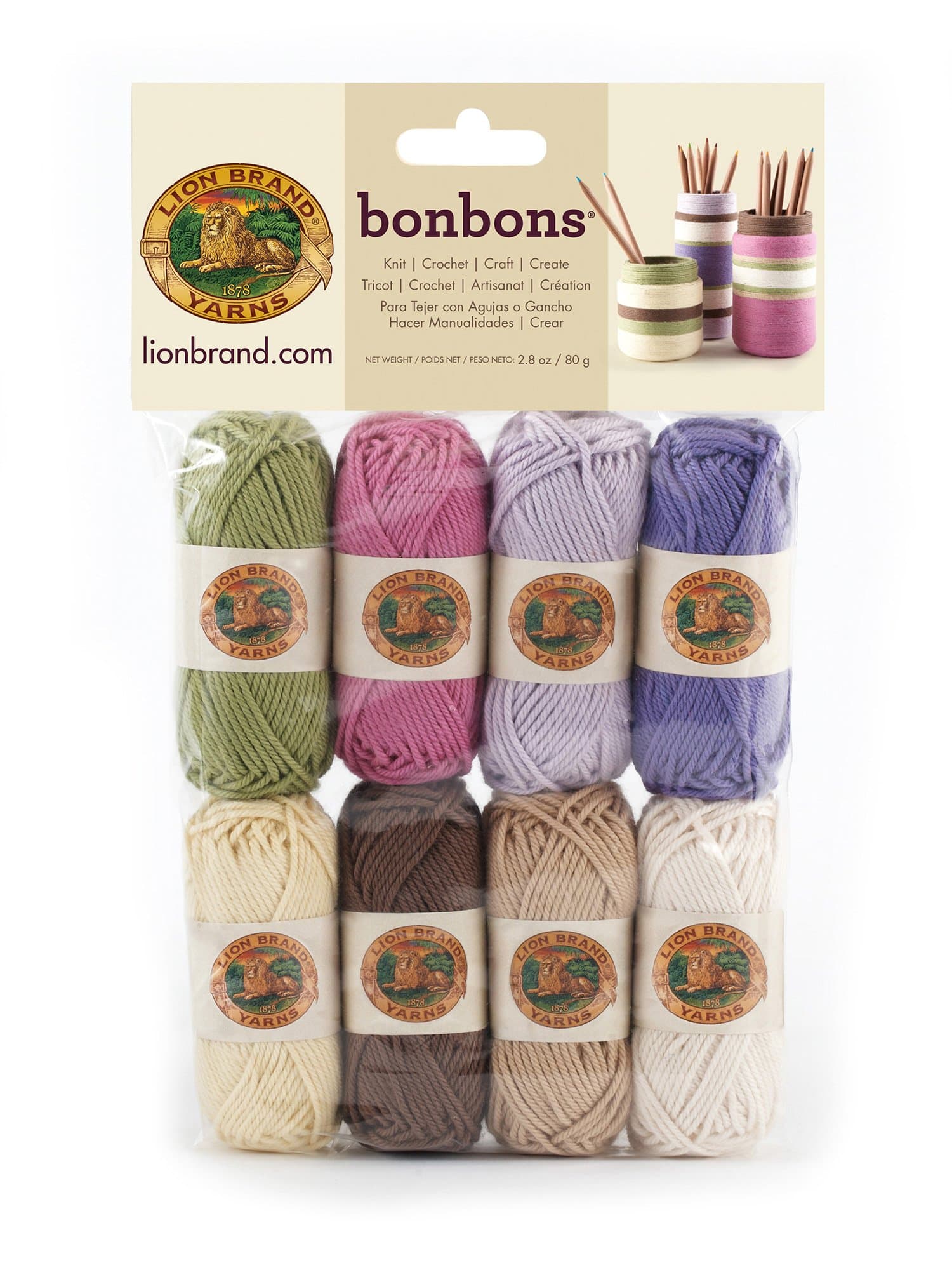 Lion Brand Yarn Bonbons Yarn, Nature