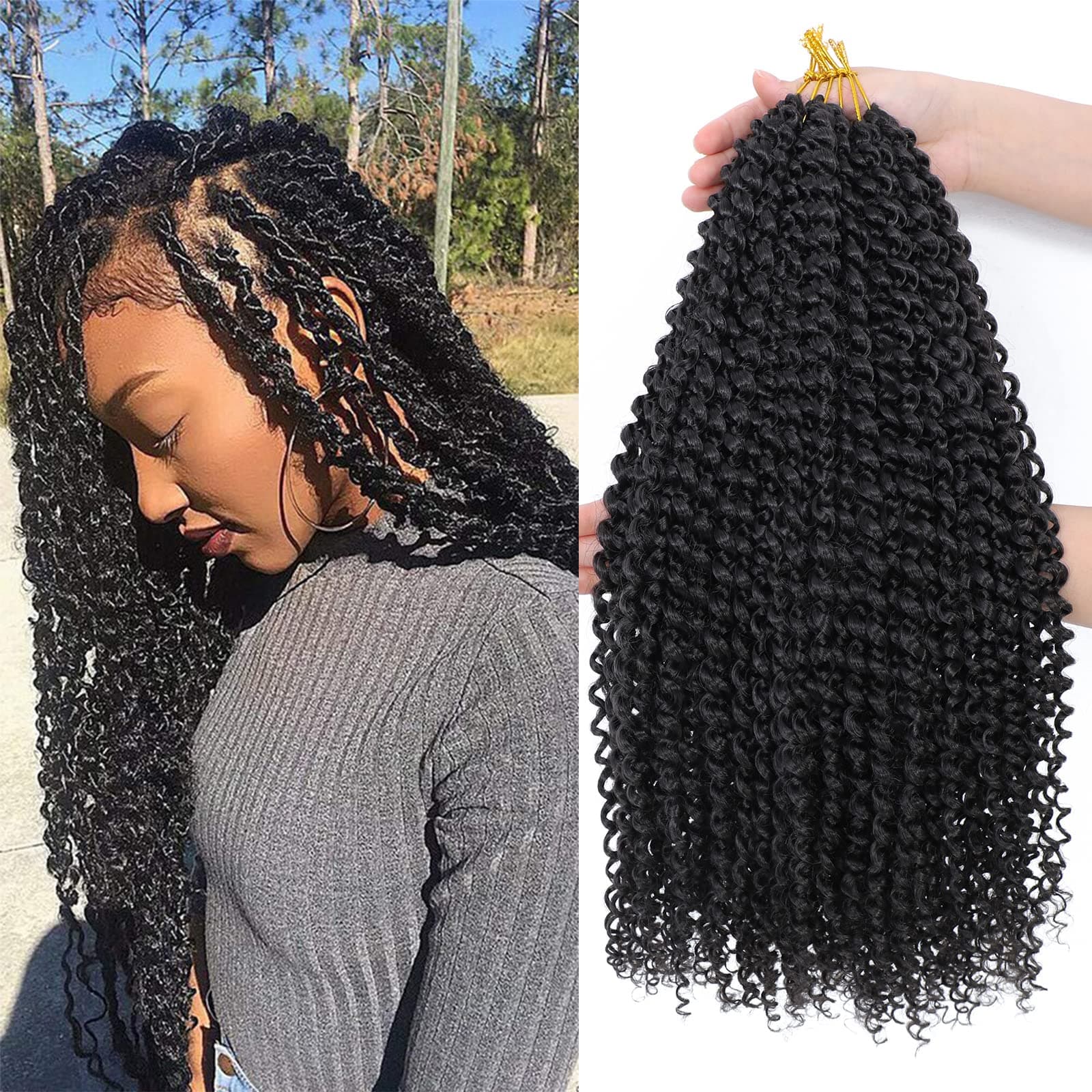 Dansama 7 Packs Passion Twist Hair Water Wave Braiding Hair for Butterfly Style Crochet Braids Bohemian Hair Extensions (18inch (Pack of 7), #2)