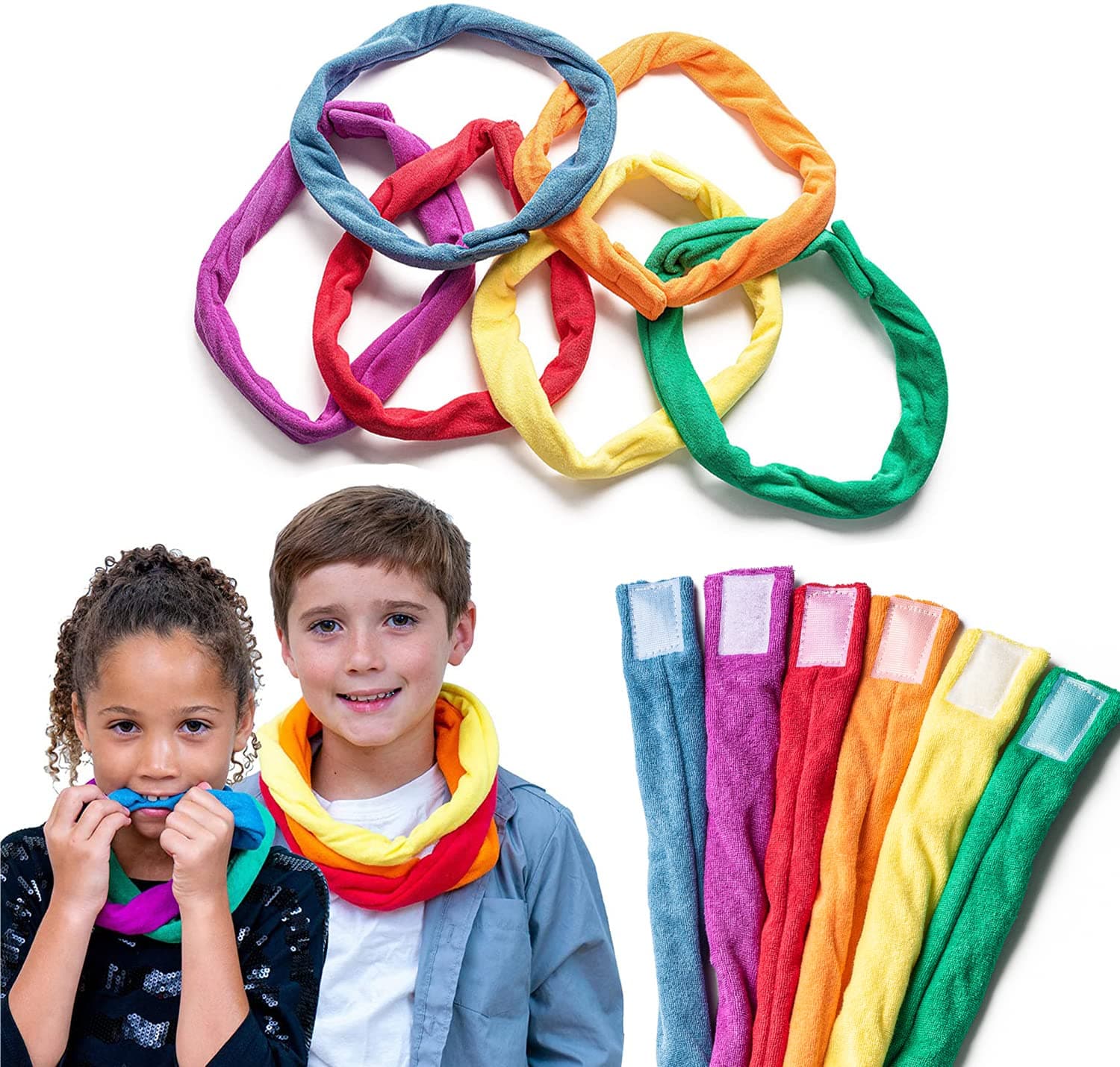 Special Supplies Chew Bands Necklaces 6-Pack Terry Cloth Super Absorbent Alternative to Chewing Shirts and Clothing