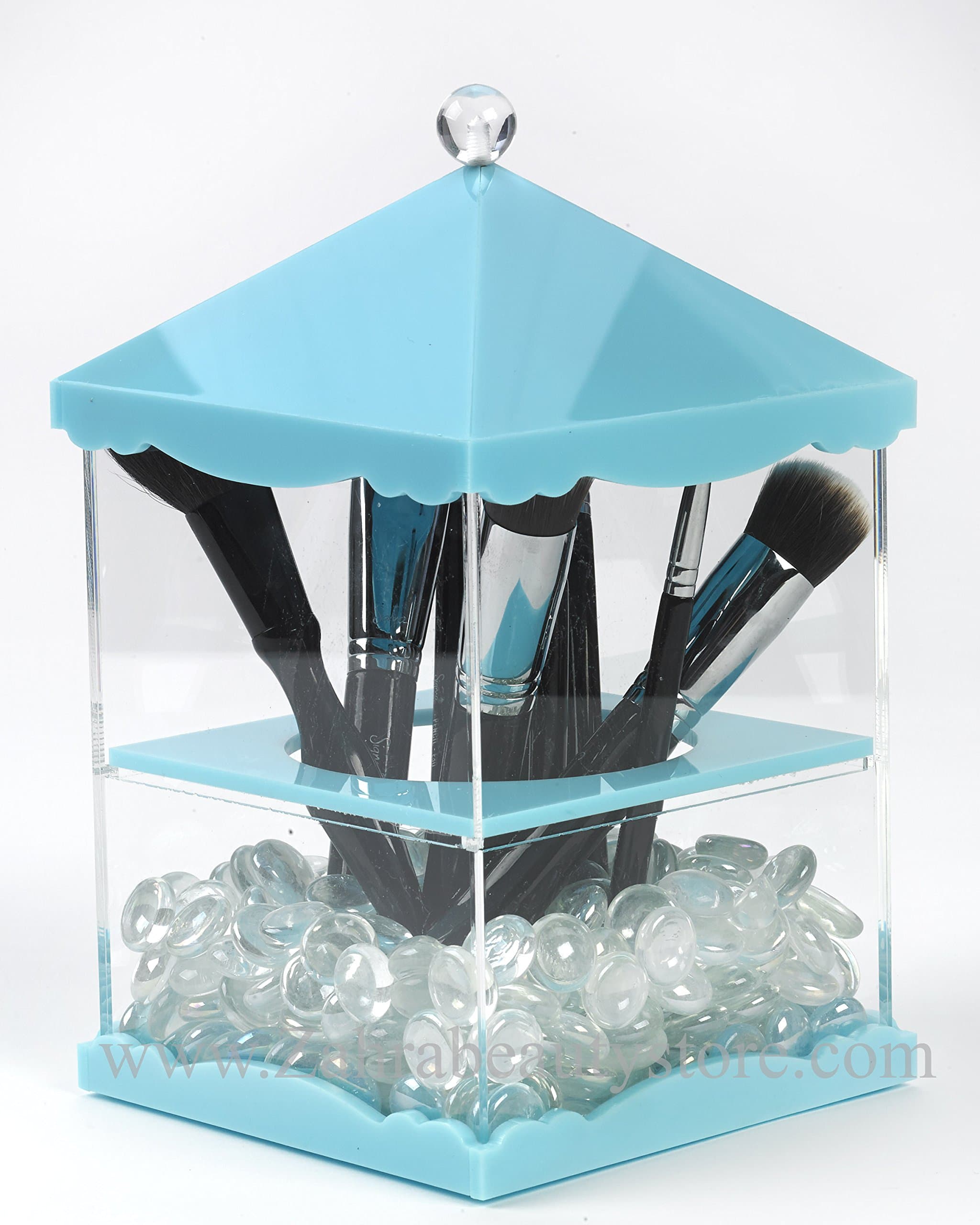 Zahra Beauty Brush Holders Penthouse- Acrylic Brush Holders are Available.Patent Pending ((Classy Blue))
