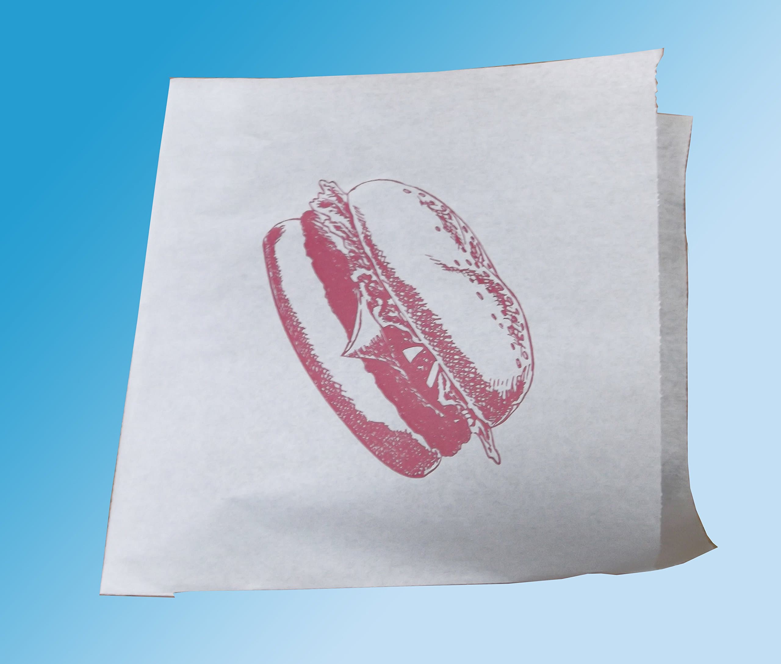 1000 x Printed Burger Bag, Disposable Catering Supplies, 160 x 170mm