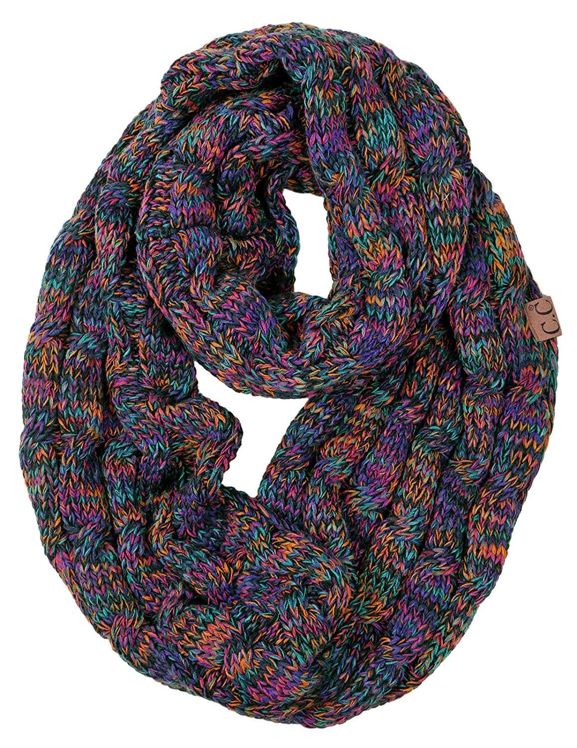 Funky JunqueCozy Ribbed Cable Knit Infinity Scarf Wrap - Mother's Day Gift - for Women