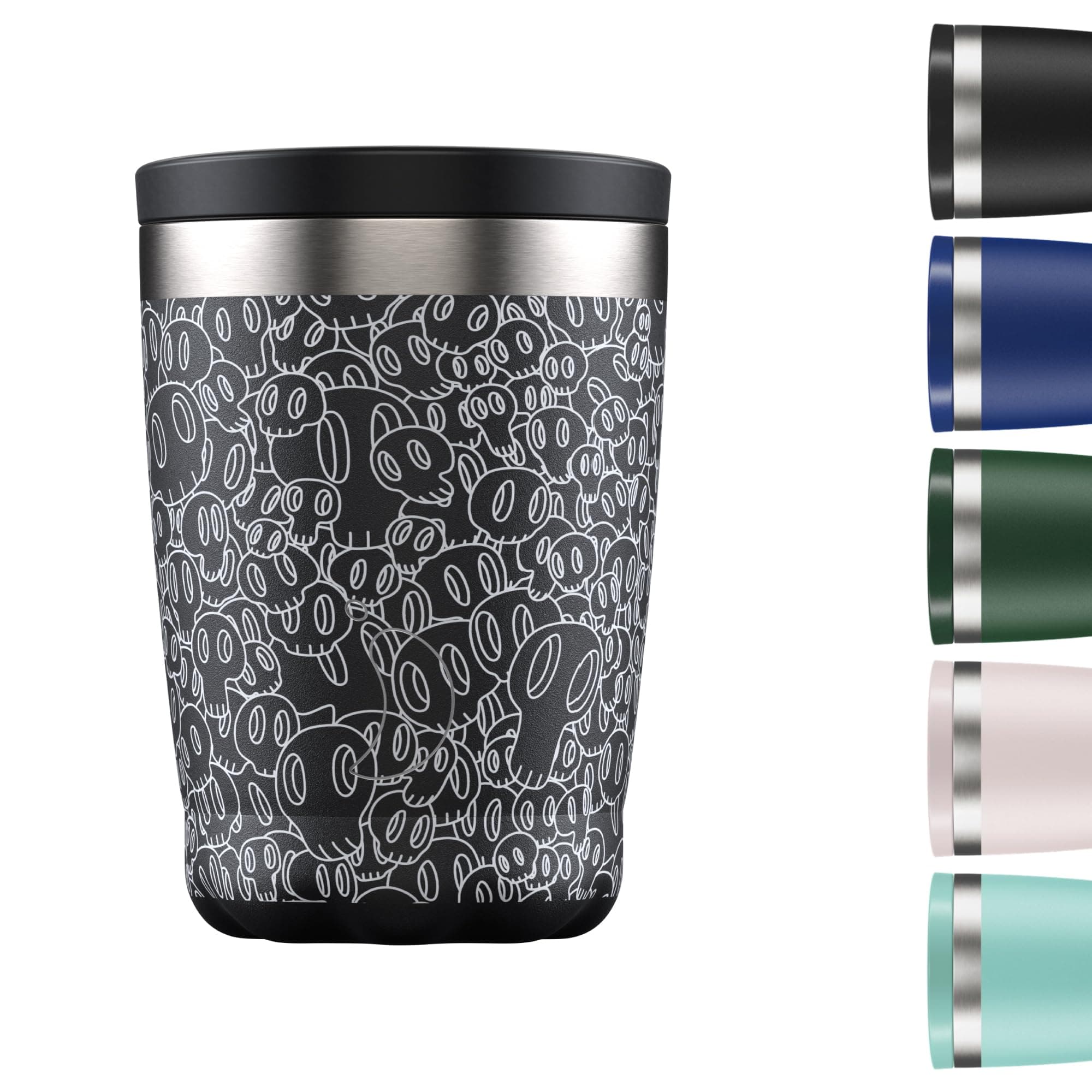 Chilly's Original Coffee Mug - Reusable Travel Cups with Lid - for Cold/Hot Drinks - Vacuum Insulated Double Wall Insulated Mug - 340ml - Osseous Horde