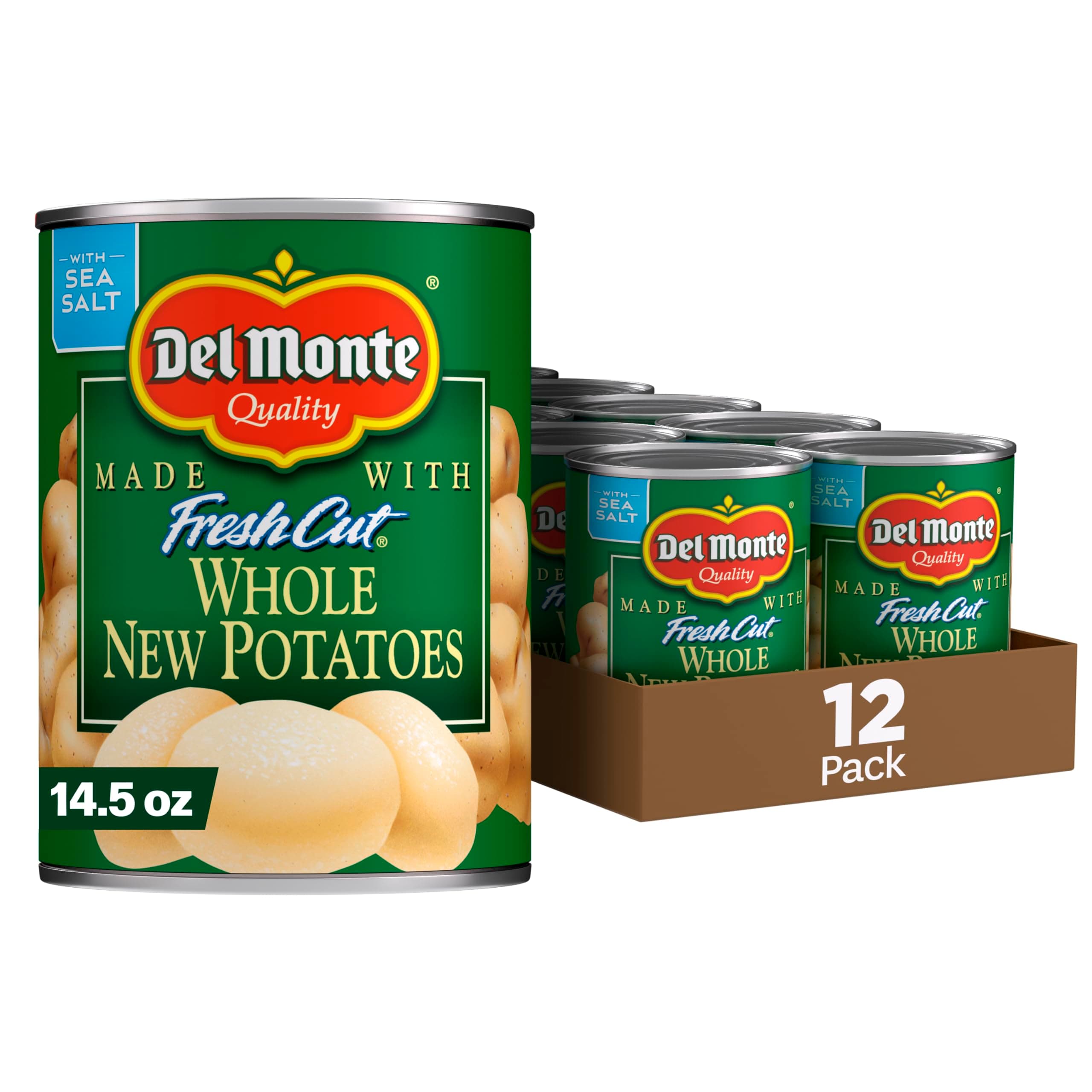 DEL MONTE FRESH CUT Whole New Canned Potatoes, Canned Vegetables, 12 Pack, 14.5 oz Can