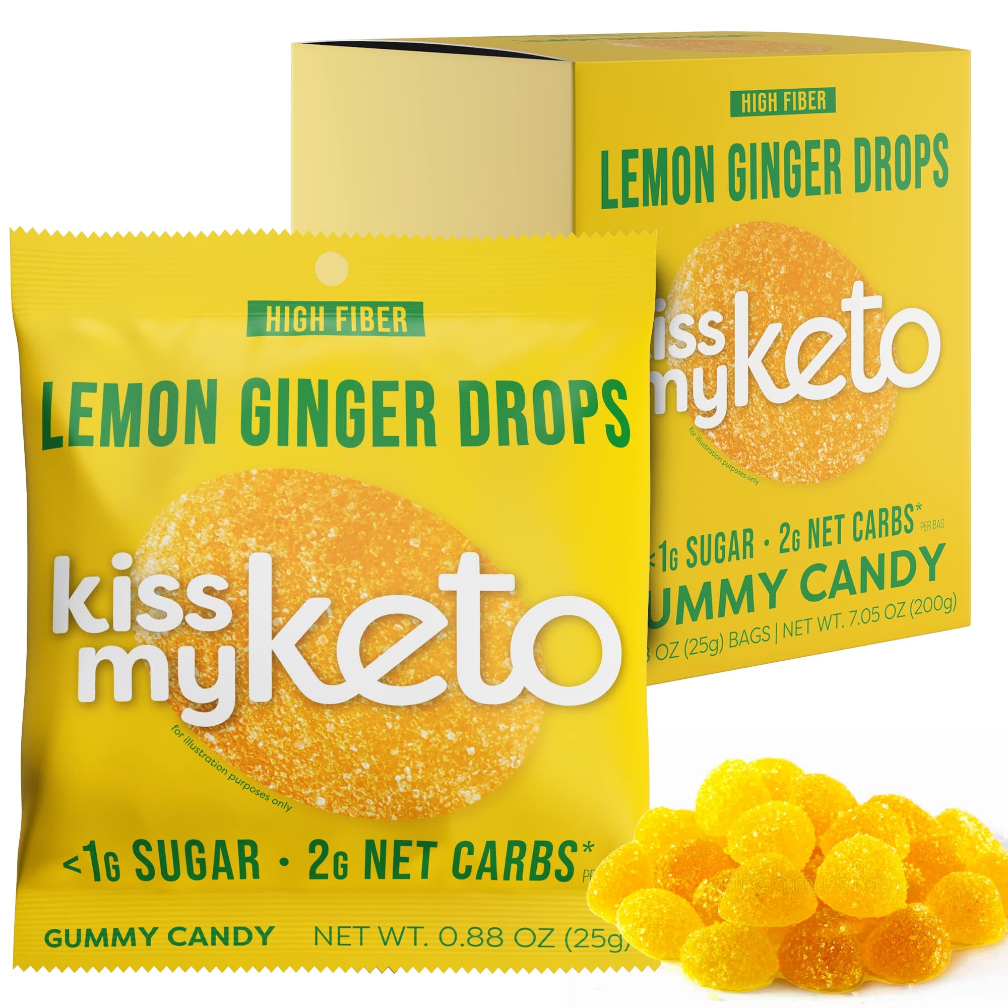 Kiss My Keto Lemon Ginger Drops; Box of 1
