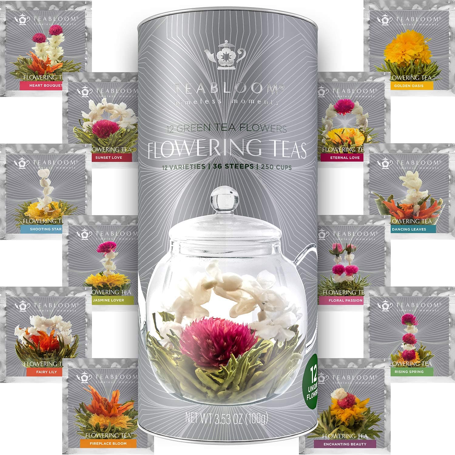 Teabloom Flowering Tea 12 Variety Tea Flowers