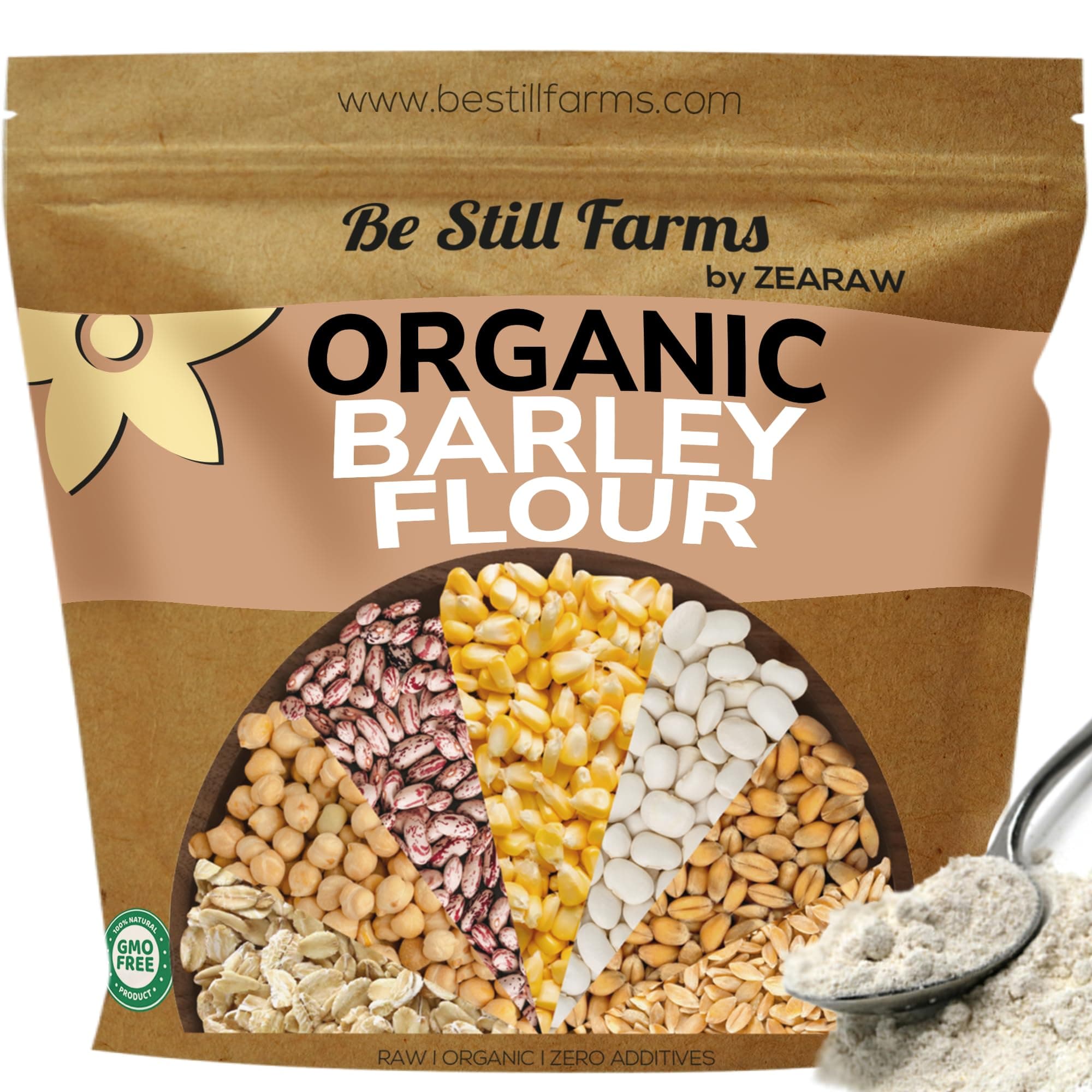 Be Still Farms Bulk Organic Barley Flour - 4.8lb Bread Flour for Baking - Ideal Low Carb High Protein Flour - Rich in Fiber | USA Grown | USDA Certified | Vegan | Non-GMO