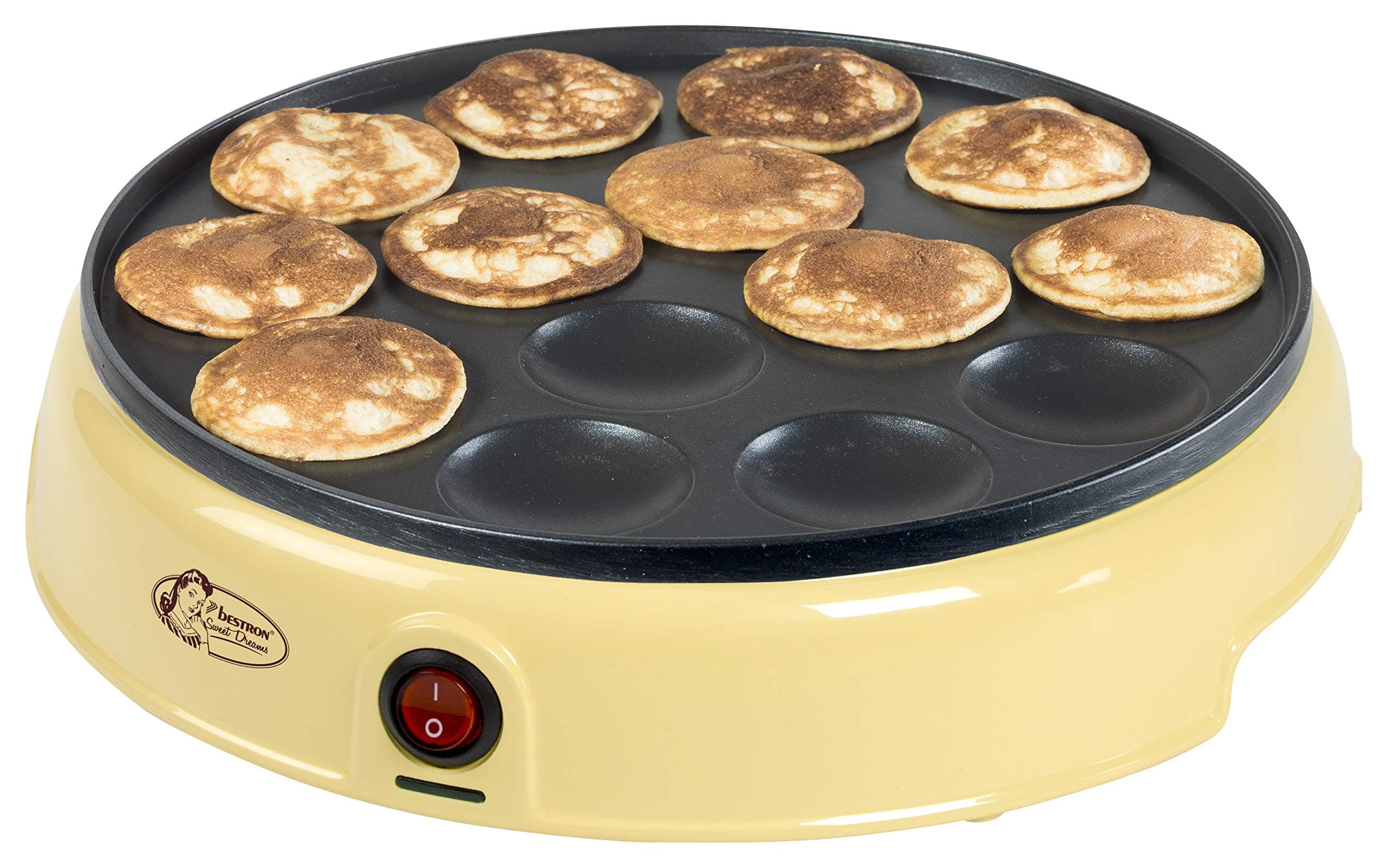 Bestron Dutch Poffertjes Maker 800W Cream Waffle Iron Press Pancake Machine