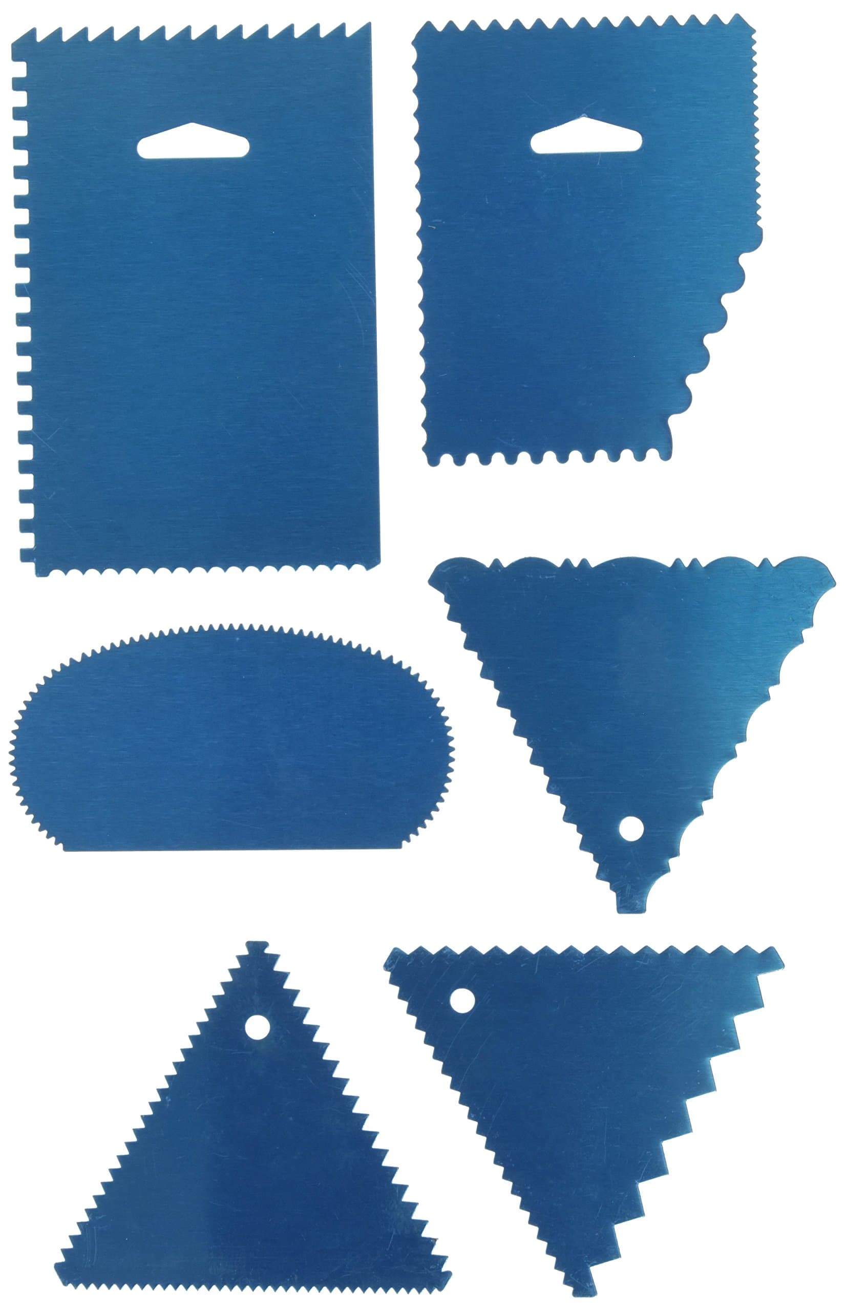 SG Kitchen Solutions Cake Icing Smoother Decorating Tools, Set of 6 Smoothing Scrapers Kit