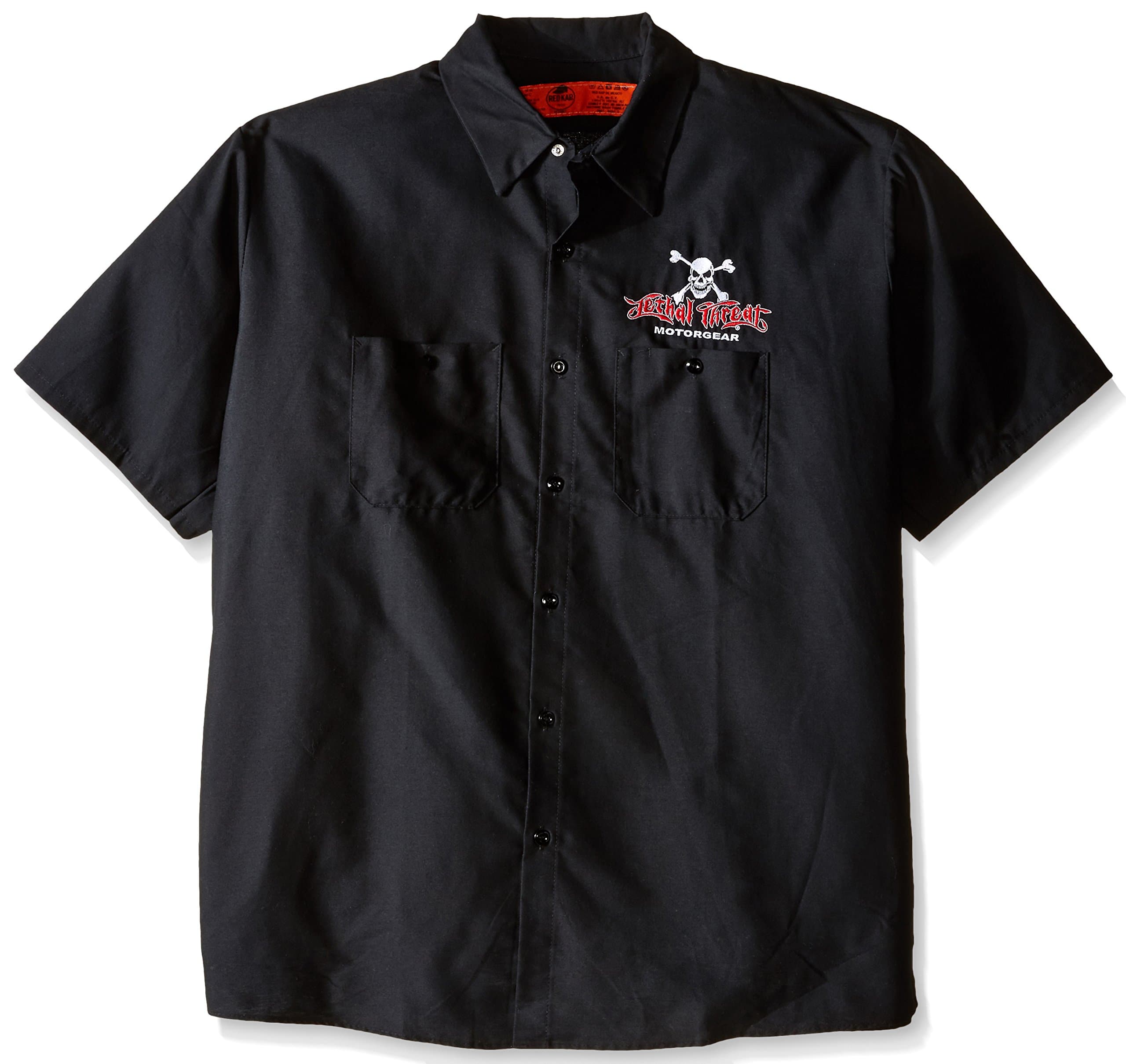 Lethal Threat(WS40302XXL Men's 'Freedom Isn't Free Eagle' Work Shirt (Black, XX-Large)