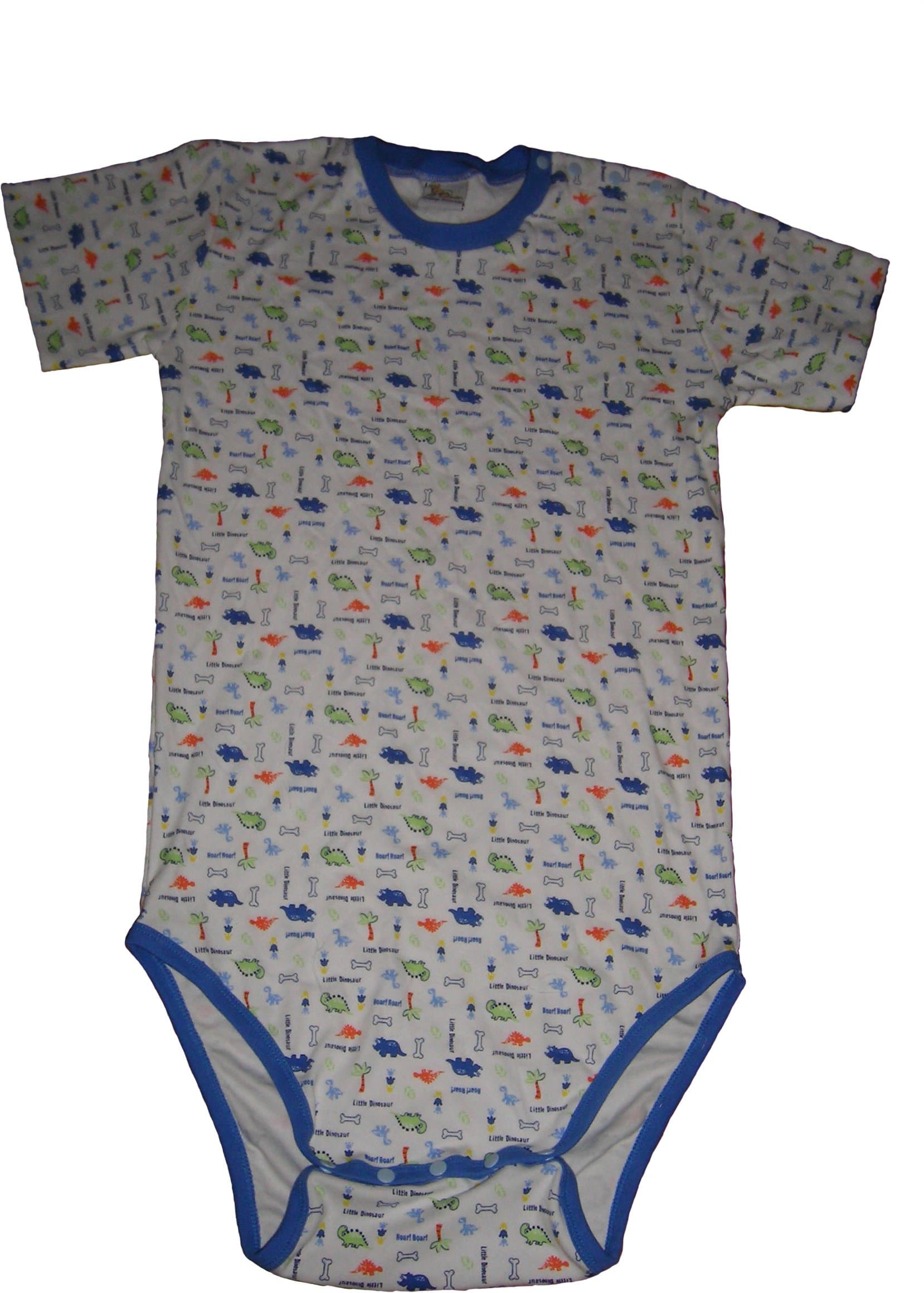 Baby Pants Adult Onezie - Small Blue Dinosaur Snap Shoulder