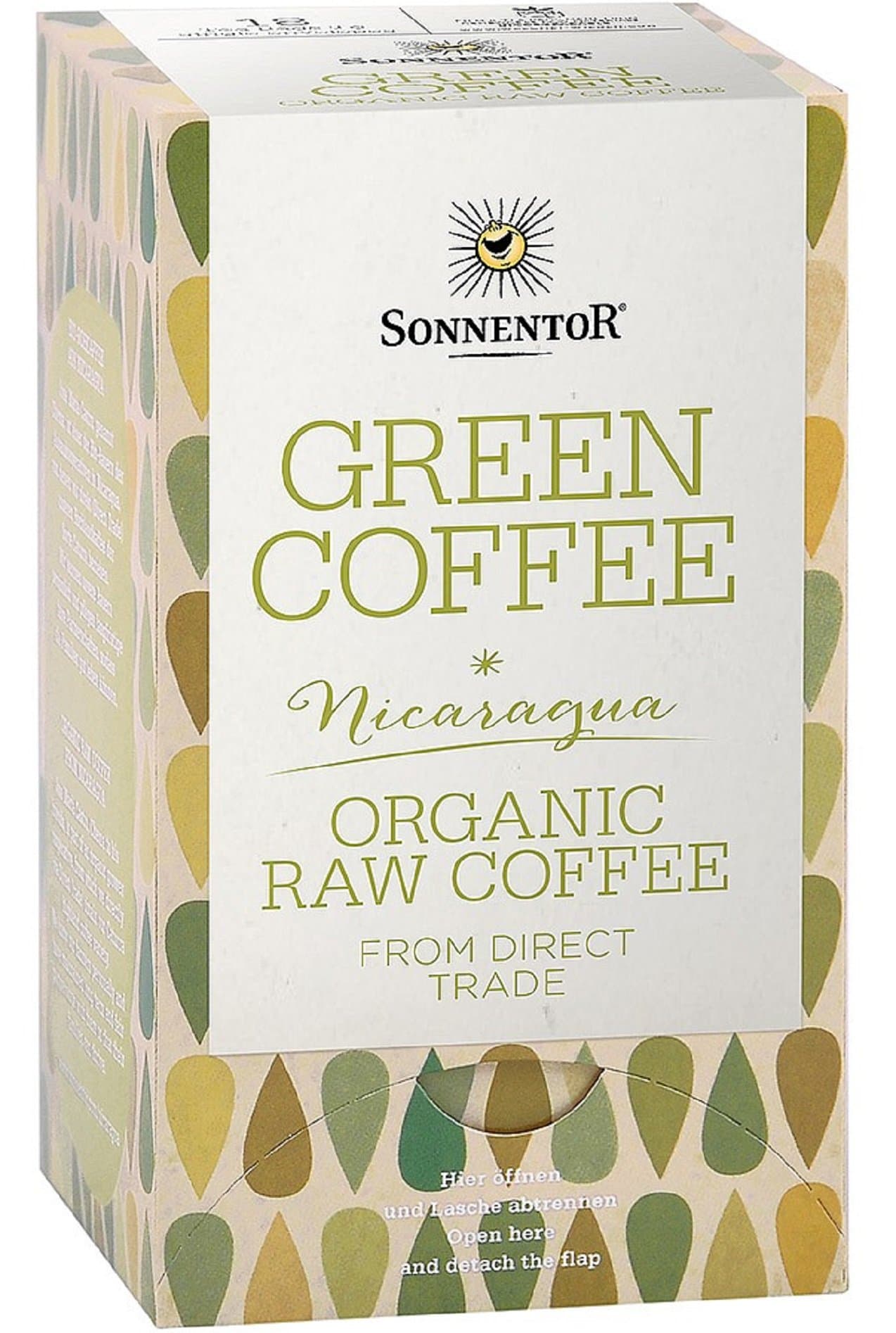 Sonnentor Organic Green Coffee Natural 18 Bags (Pack of 6)