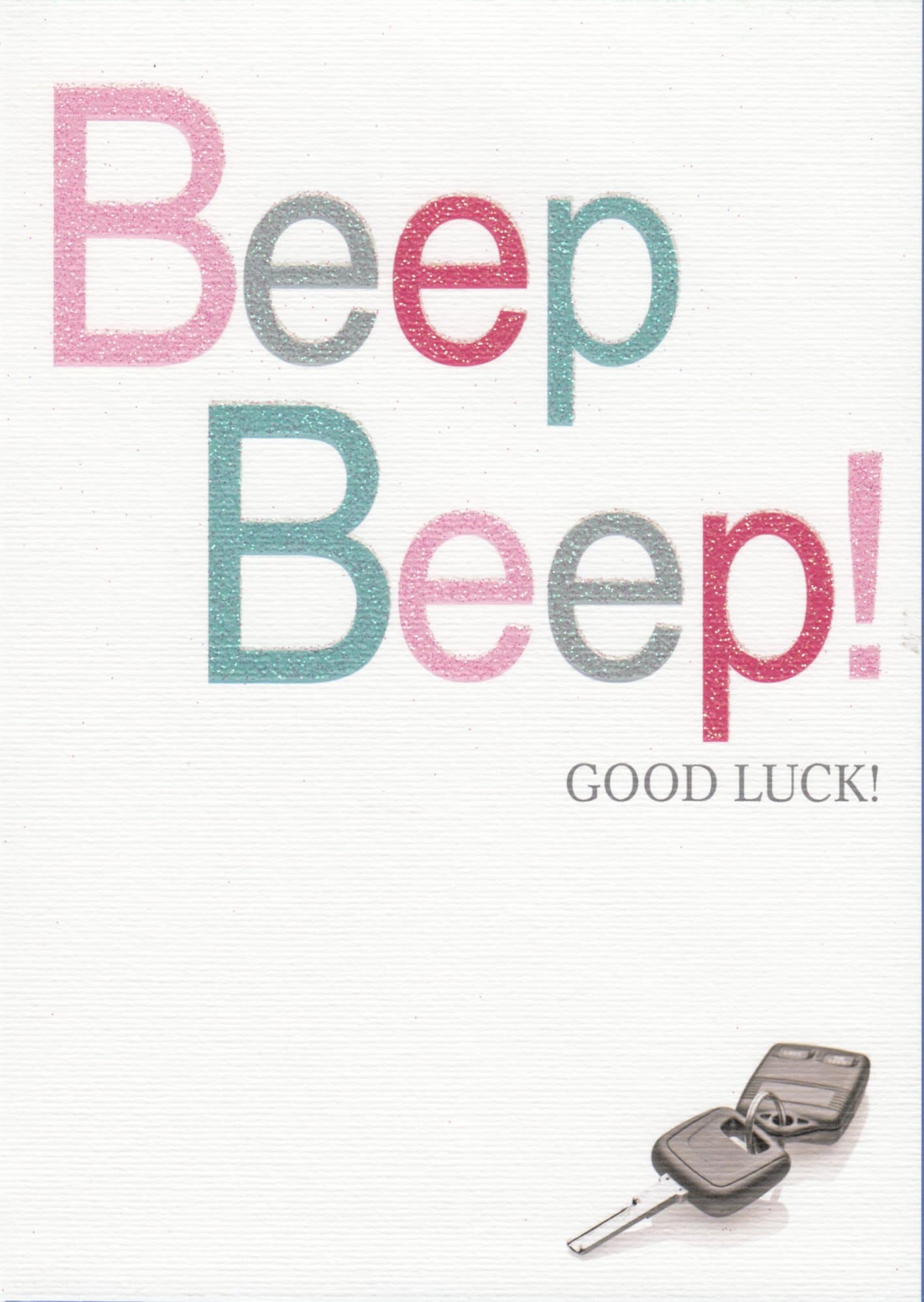 Beep Beep! Good Luck! - Driving Test Good Luck Greeting Card