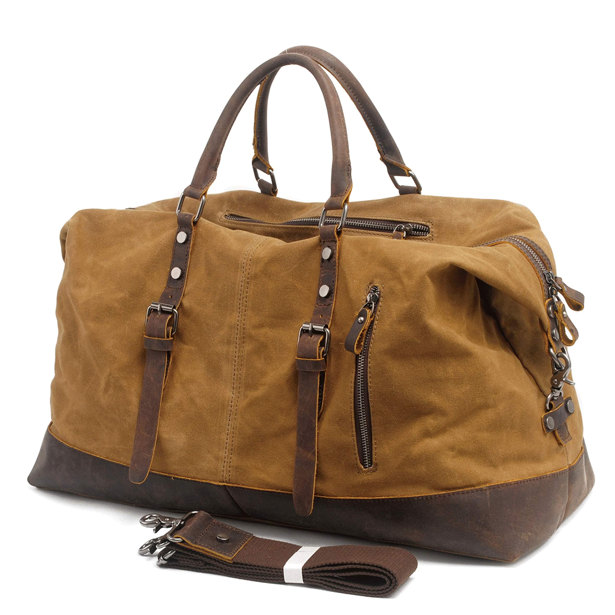 Leather Travel Duffel Bag for men