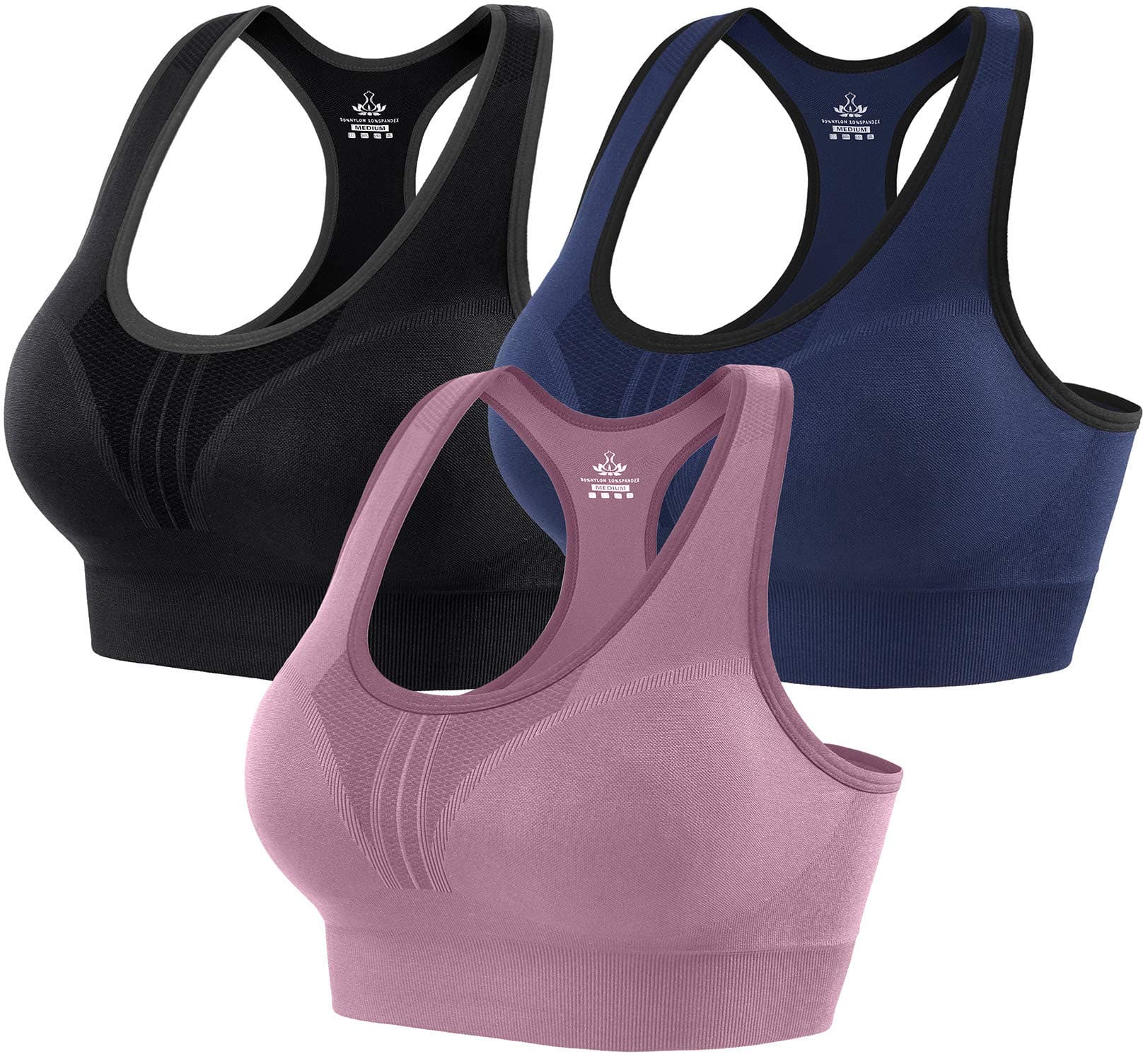 High Impact Sports Bras for Women High Support Padded Sports Bra Pack Racerback Bras for Women Workout Bra Sets