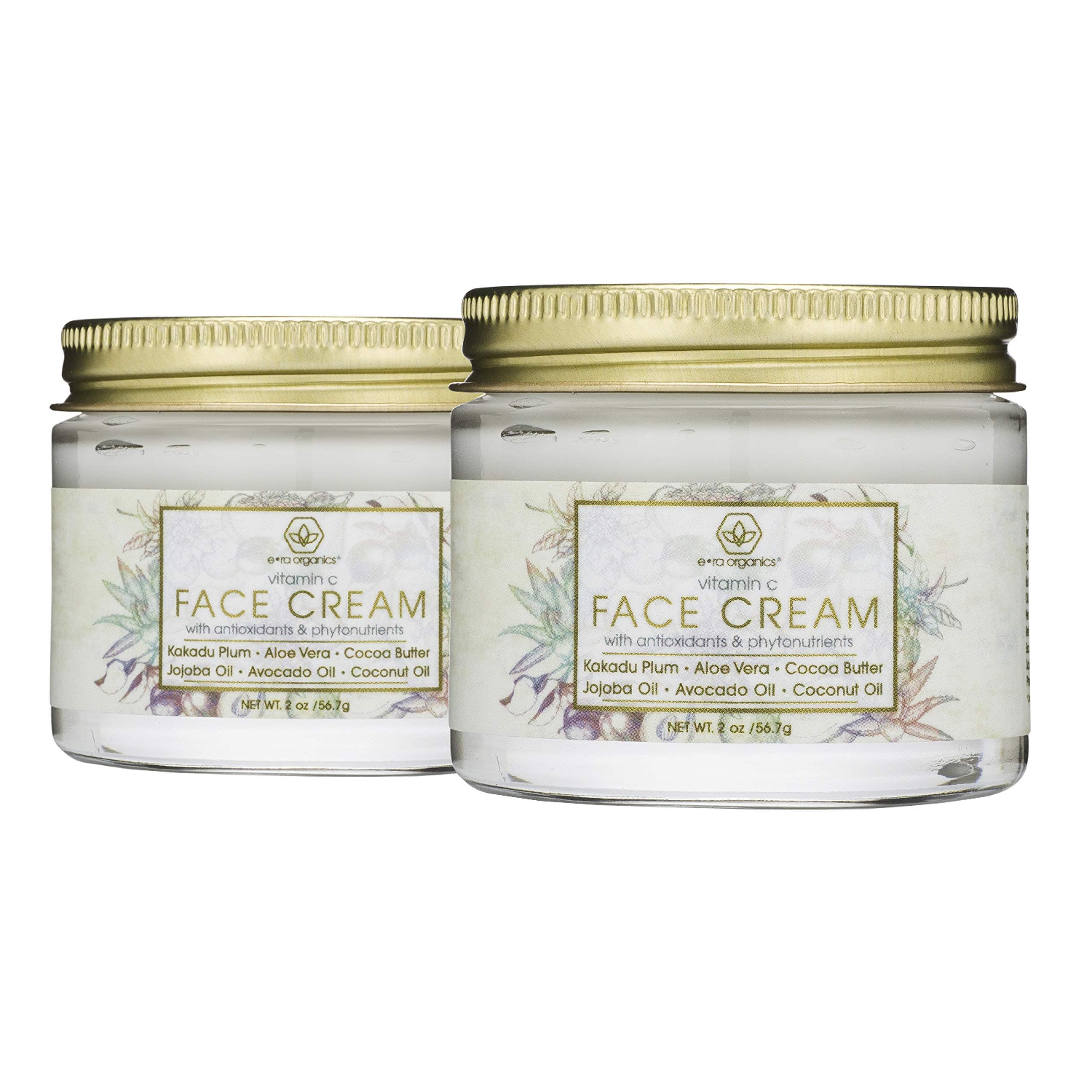 Eye Cream Facial Moisturizer - (2 pack) Revitalizing Natural Anti Aging Moisturizer With Kakadu Plum, Jojoba Oil, Avocado Oil, Vitamin E for Dry Skin, Wrinkles, Aging, Bags, Dark Circles Era-Organics