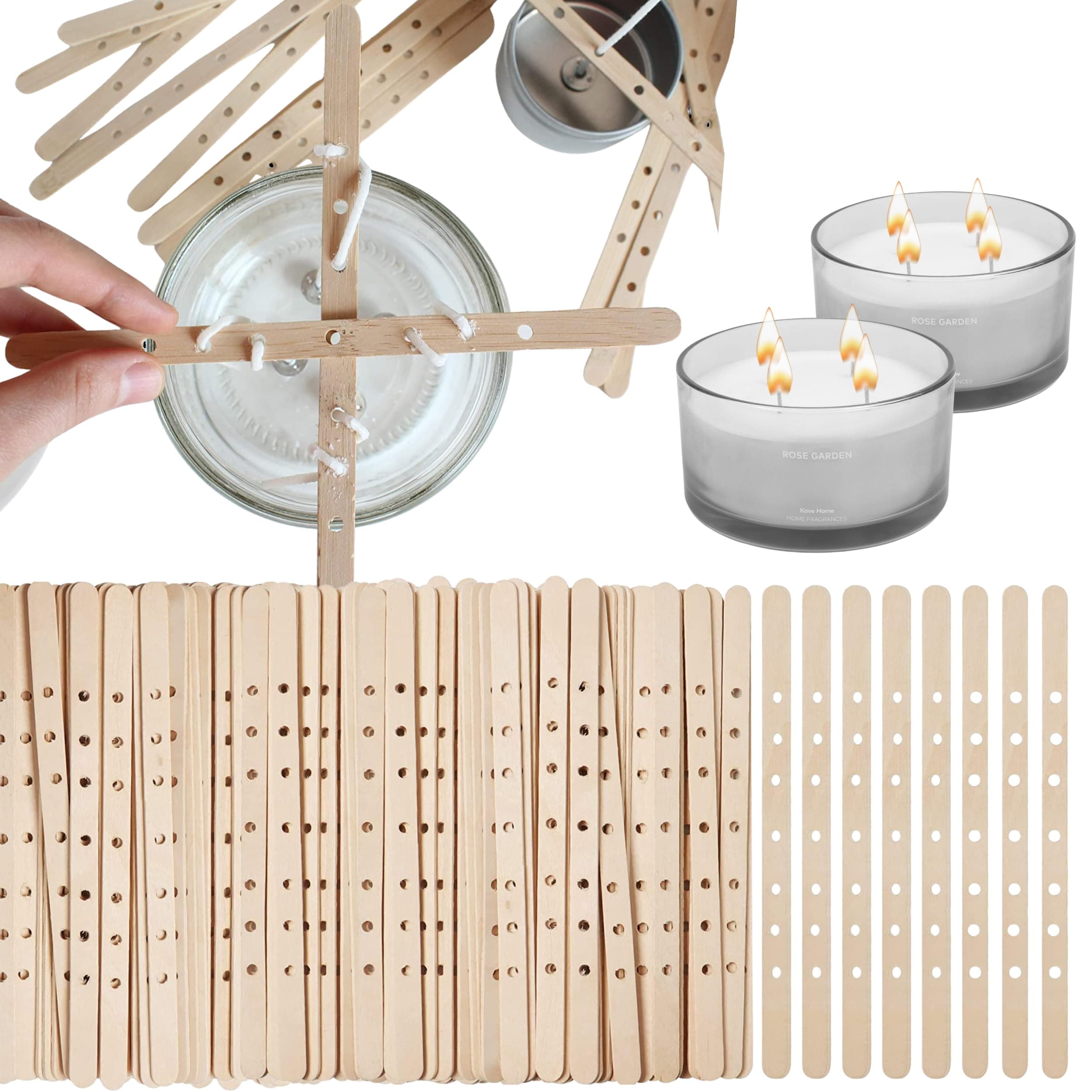 100PCS Candle Wick Holders for Candle Making 7 Inch Wick Holder 7 Holes Centering Tool for Making Setter
