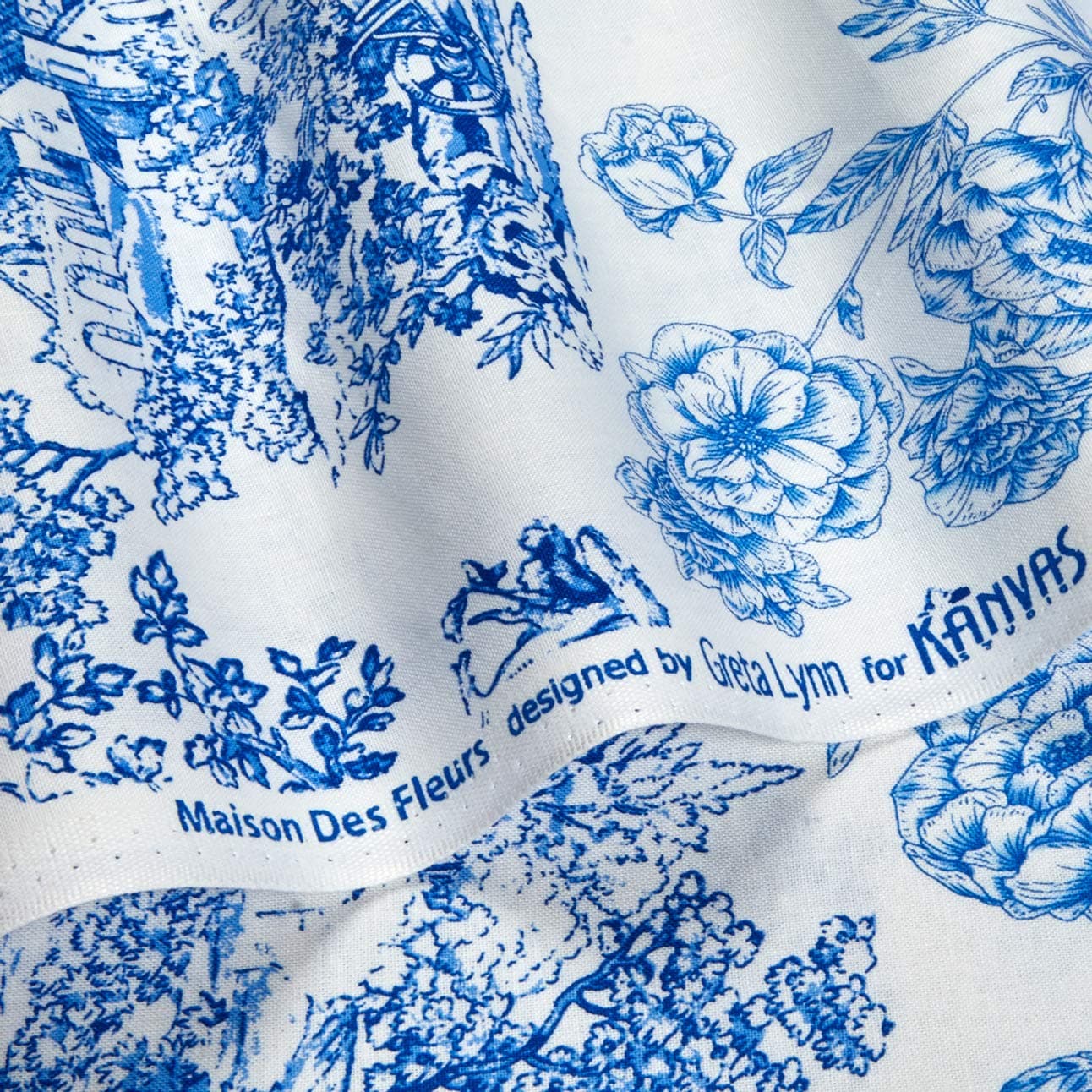 Benartex Kanvas Maison des Fleurs Toile Garden White Quilt Fabric (0665004)