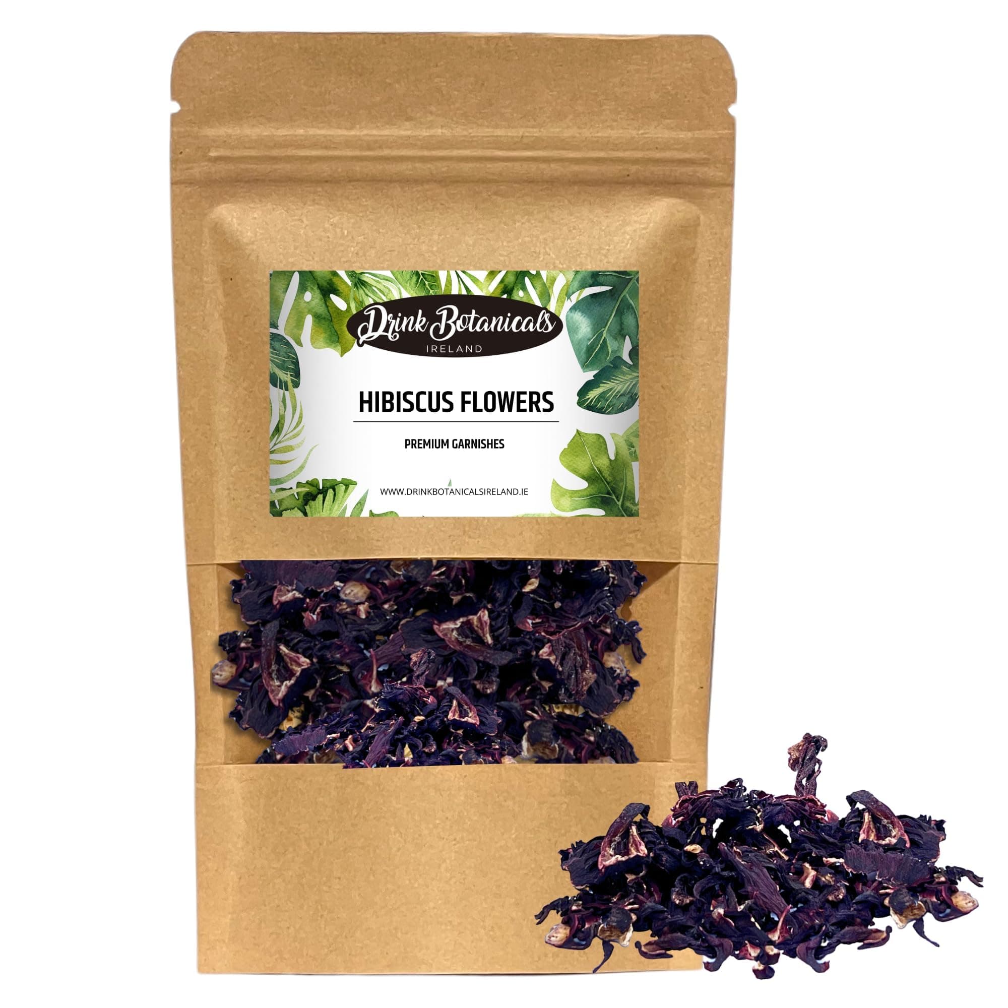 Drink Botanicals Ireland Edible Natural Dried Hibiscus Flower Petals | Eco Conscious | Non GMO, Vegan | 100% Natural | Dry Petals For Cocktail, Decorations, Distilling, Soap Making & Tea| 40 Grams