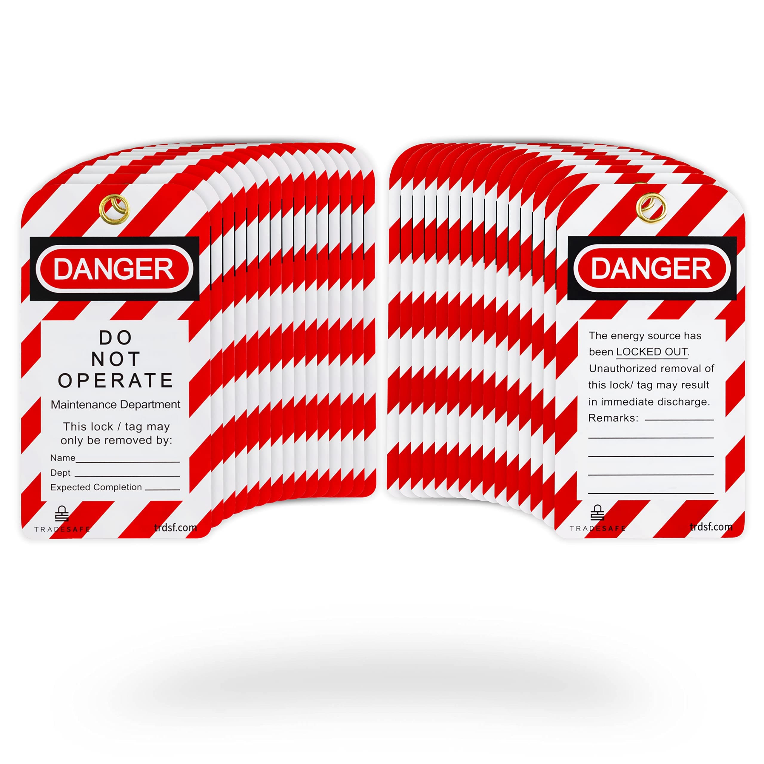 TRADESAFE Lockout Tagout Tags - 30 Danger Do Not Operate Tag with 30 Zip Ties, Premium 32 mil Vinyl, OSHA Compliant Loto Tags for Lock Out Tag Out, Equipment Repair