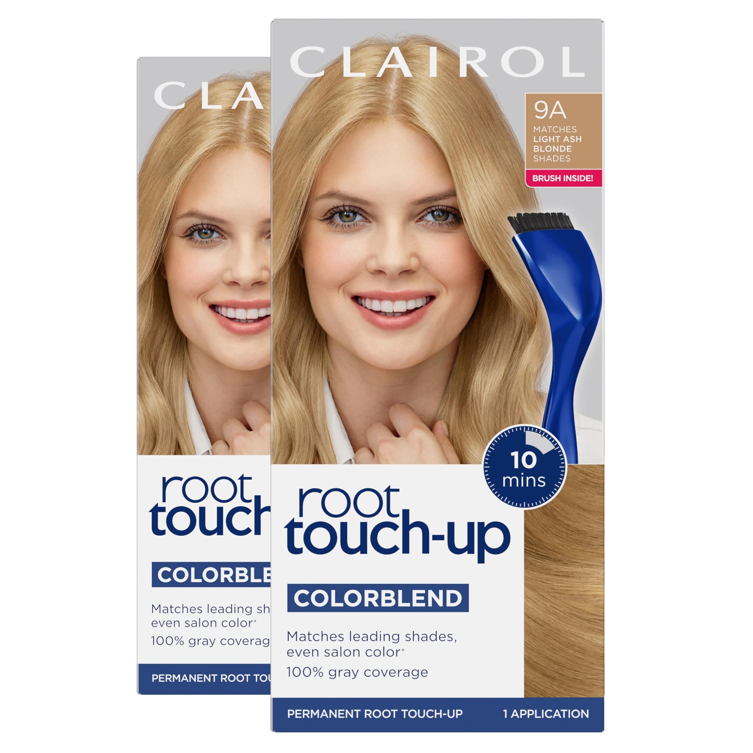 Root Touch-Up by Nice'n Easy Permanent Hair Dye, 9A Light Ash Blonde Hair Color, Pack of 2
