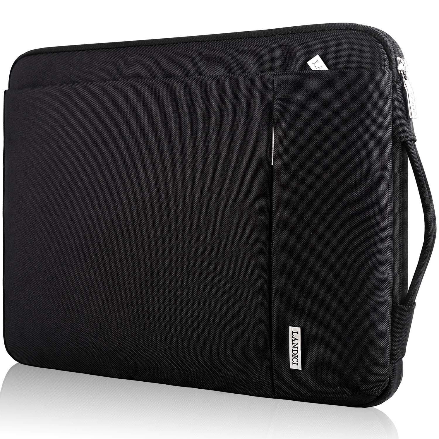 LANDICI Laptop Sleeve Case 11 11.6 12 Inch with Handle, 360°Protective Waterproof Tablet Cover Bag for IPad Pro 12.9, Microsoft Surface Pro 7 8 9 11, Samsung Chromebook,Black