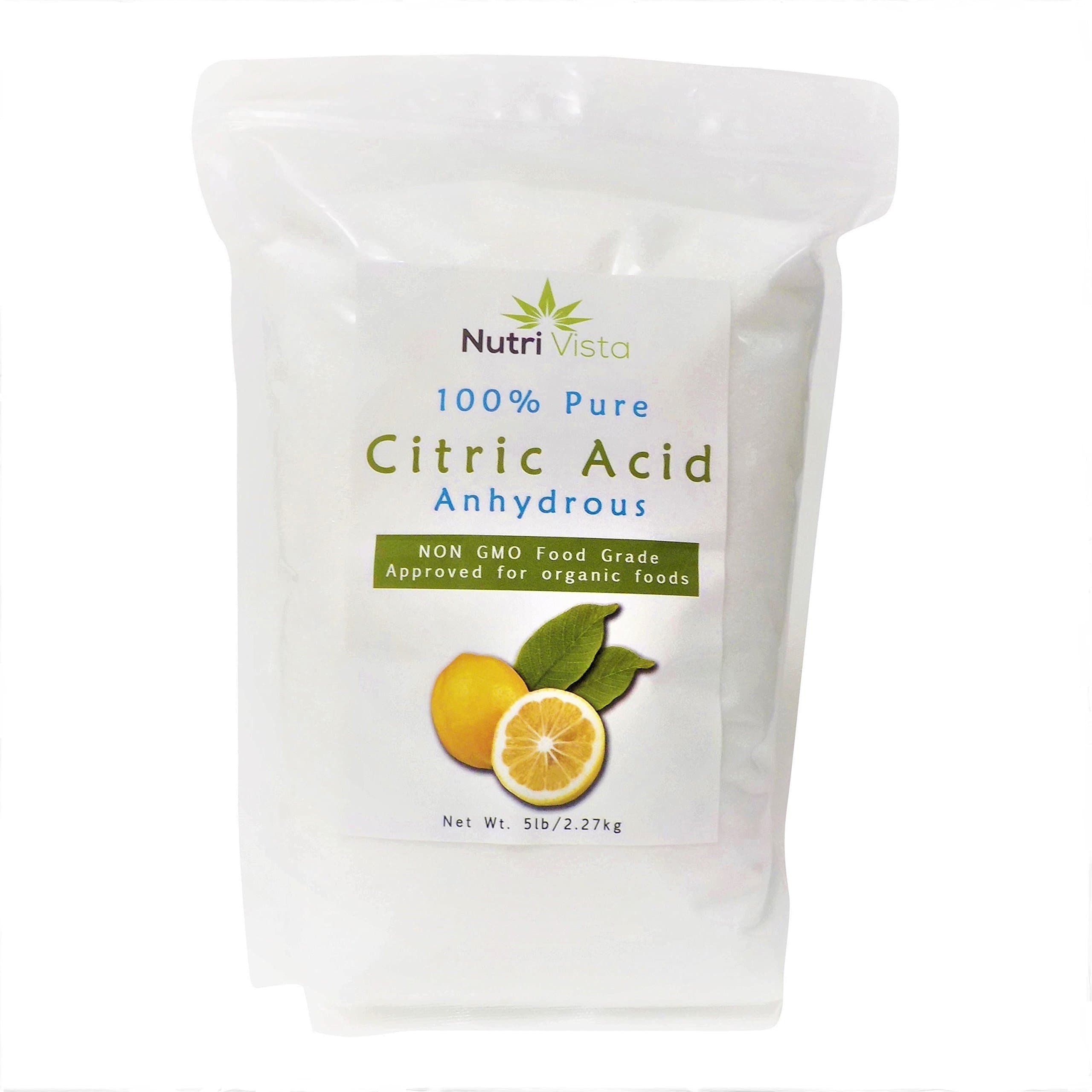 Nutri Vista Citric Acid 100% Pure- Food Grade Non GMO - 5 lbs