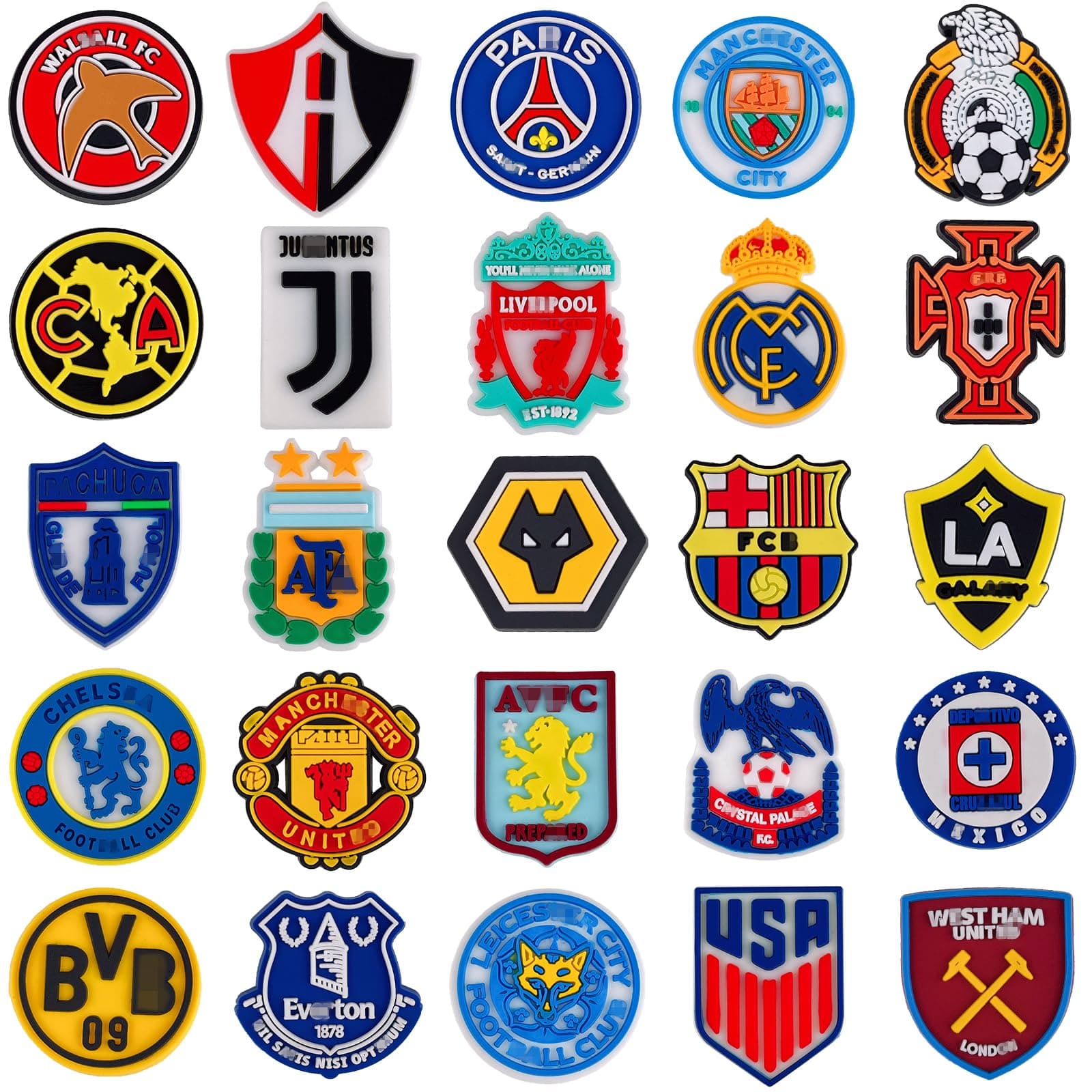 25pcs Soccer Croc Charms for Teens Kids,Volleyball Football Shoe Charms for Boys Girls Man Women,PVC Sports Shoe Charms Accessories fit Sandals Bracelets Ornaments Gift, red,yellow,bule,etc