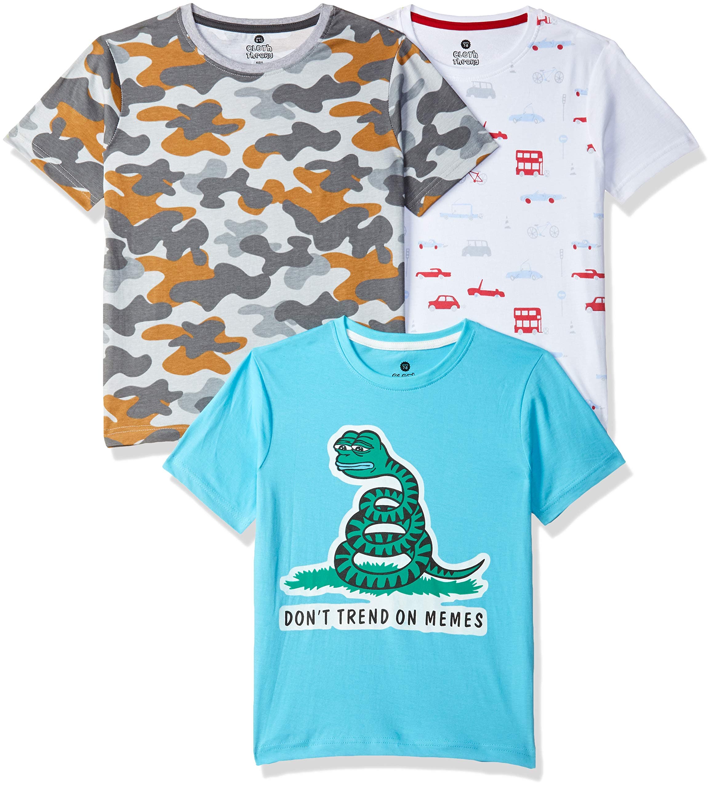 Cloth Theory Boy's Regular Fit T-Shirts (Pack of 3)