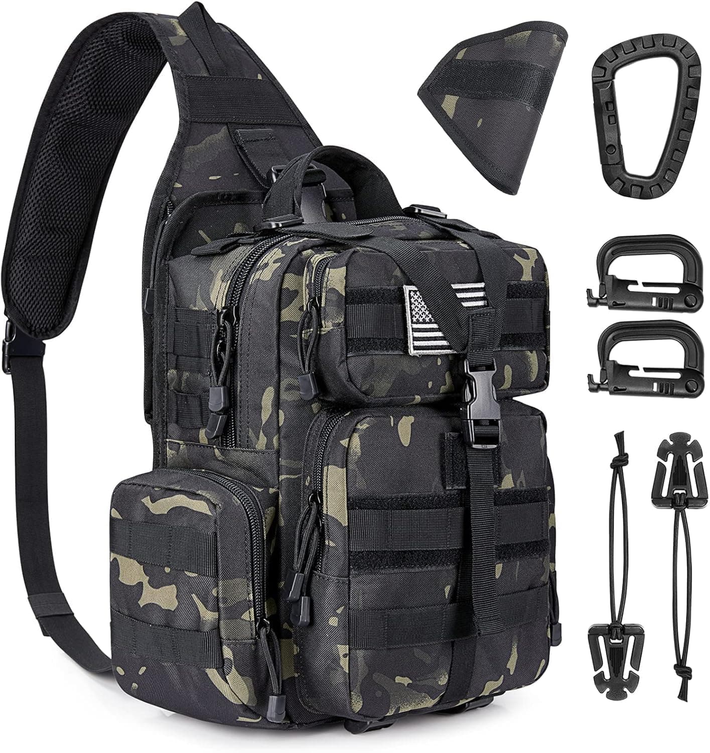 G4Free Tactical EDC Sling Bag Backpack with Pistol Holster Military Shoulder Backpack for Concealed Carry
