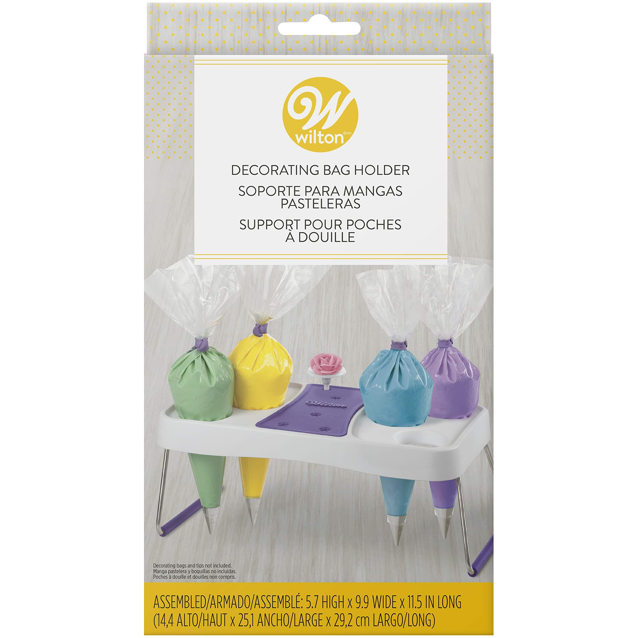 Cake Decorating Icing Bag Stand, 6 Cavity, White/Purple