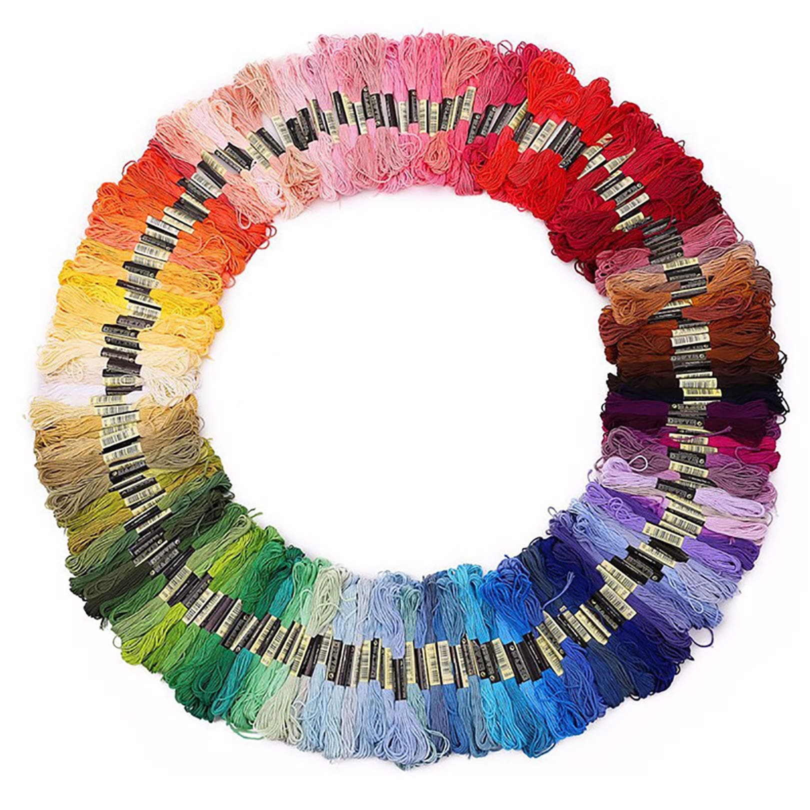 Vilihkc Rainbow Color Embroidery Floss 250 Skeins Per Pack with Cotton for Cross Stitch Threads, Bracelet Yarn Craft Floss Embroidery Floss Set